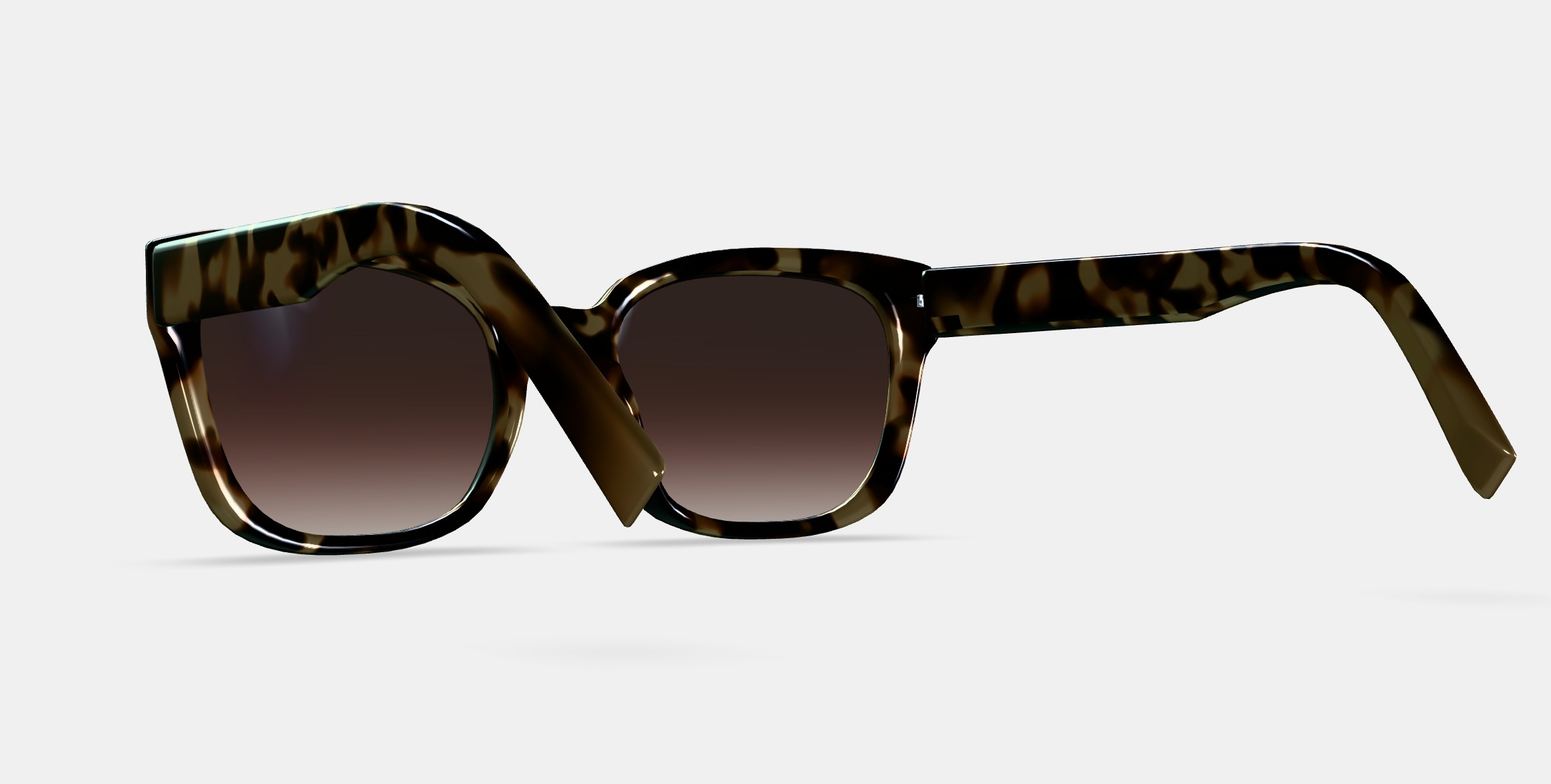 Aubrey Sunglasses in Marzipan Tortoise 3D model_3