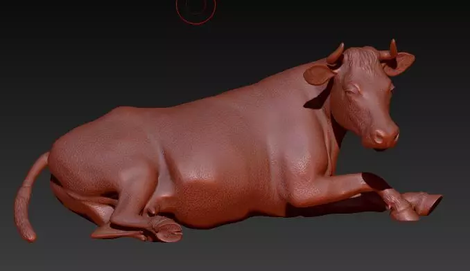 lying cow 3D print model_0