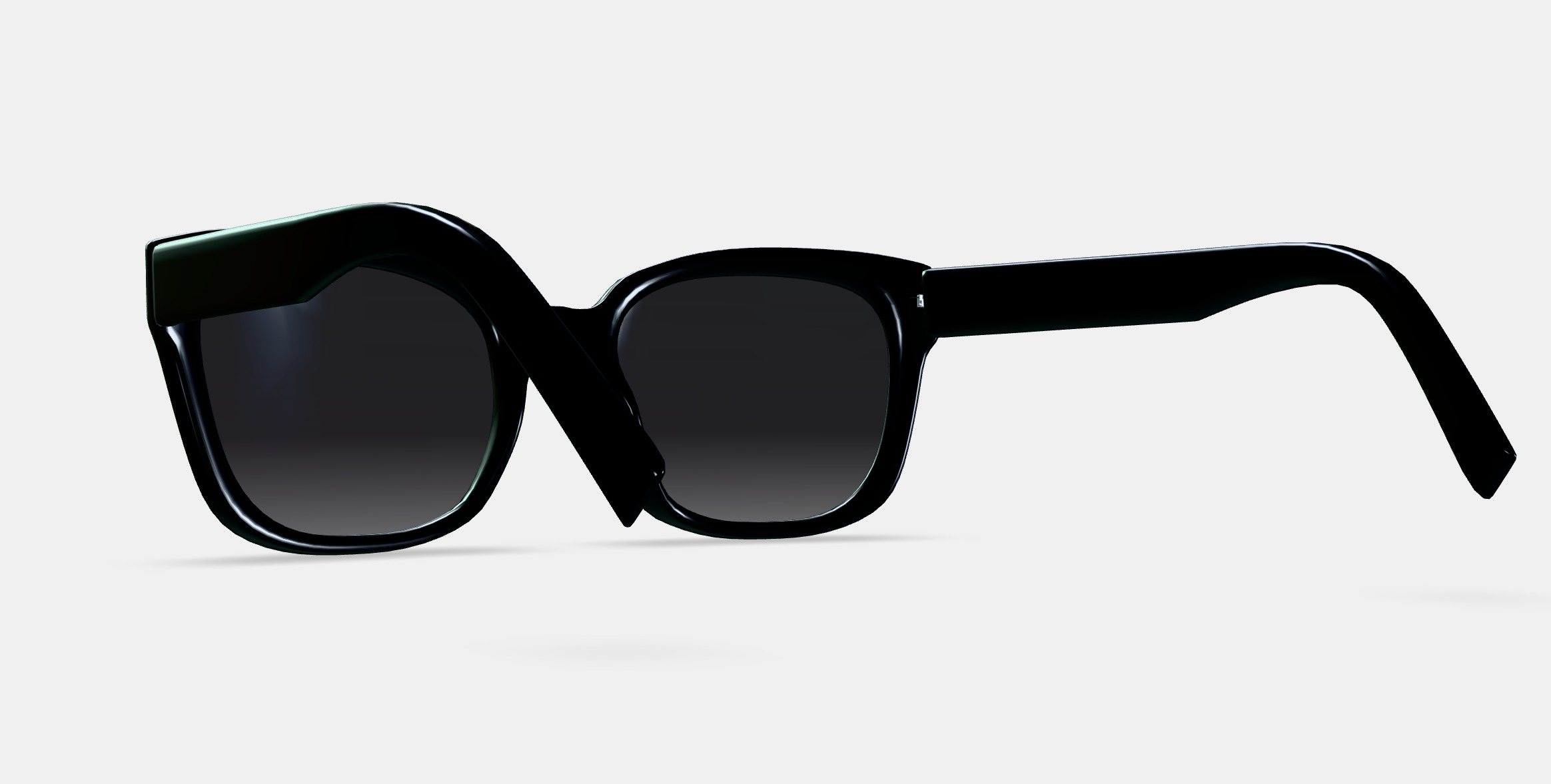 Aubrey Sunglasses in Jet Black 3D model_2