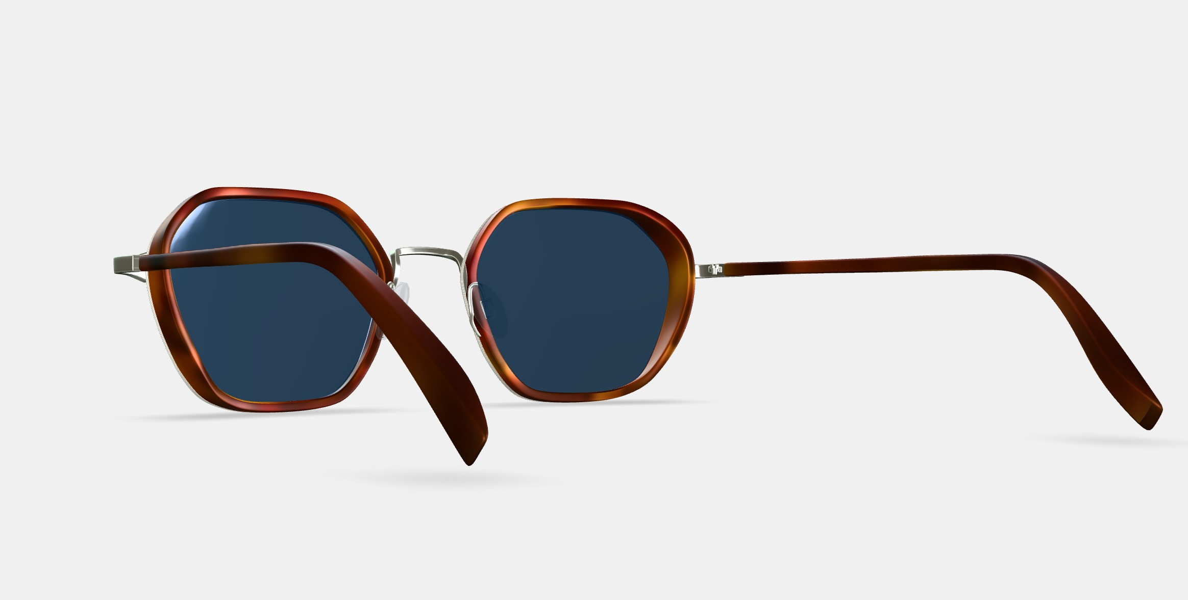 Levins Sunglasses in Rye Tortoise Matte with Antique Silver 3D model_2