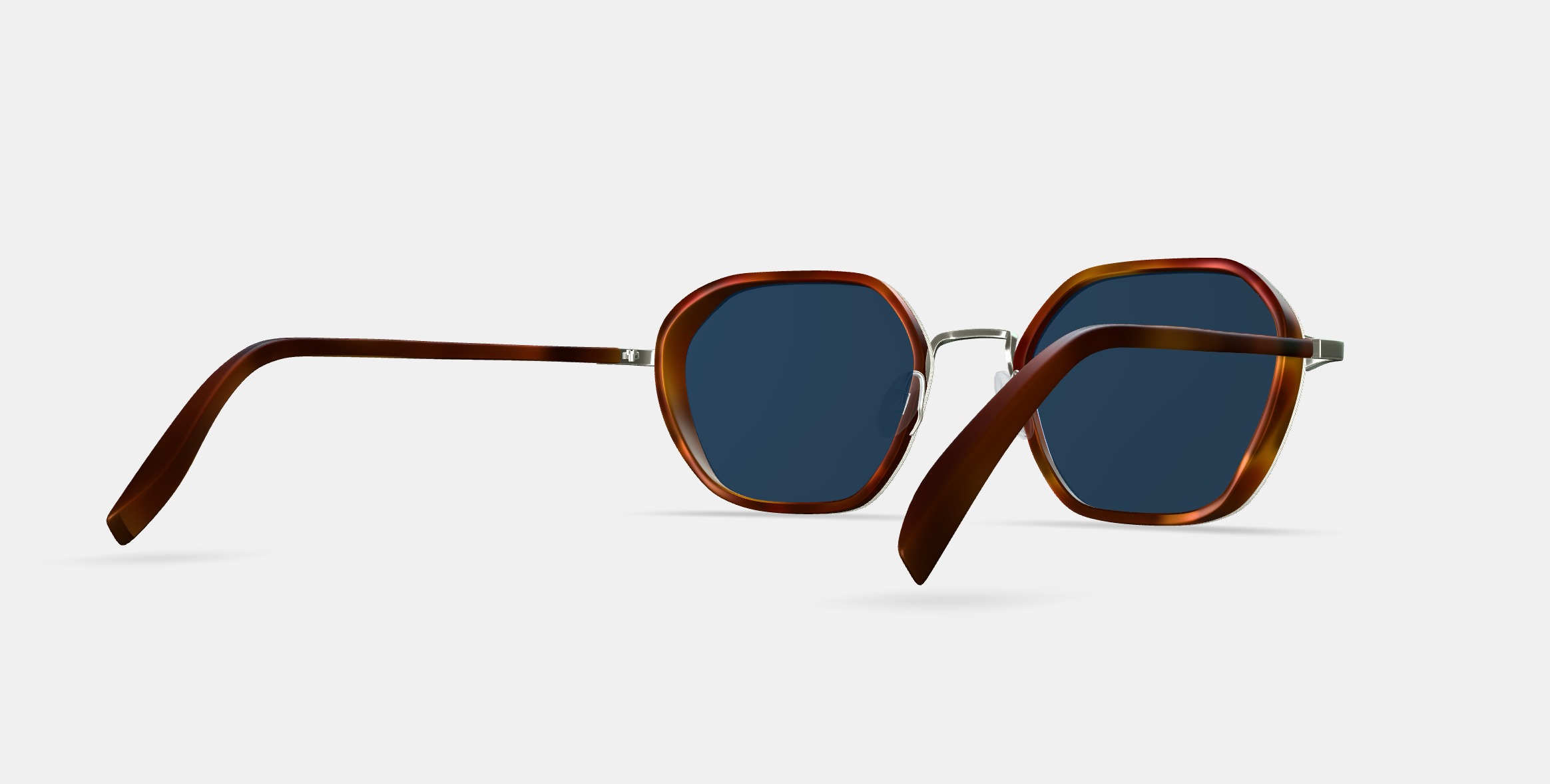 Levins Sunglasses in Rye Tortoise Matte with Antique Silver 3D model_6