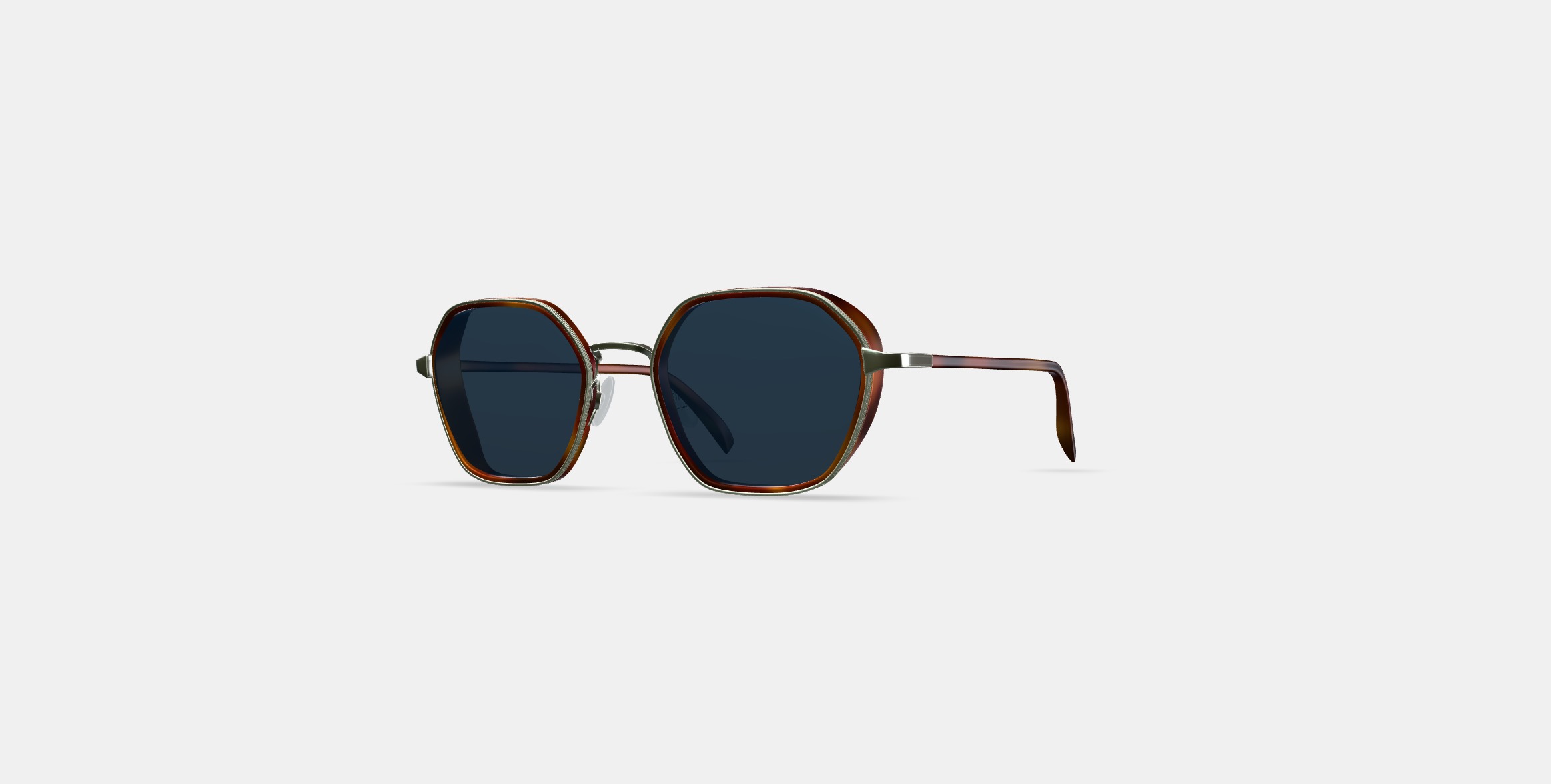 Levins Sunglasses in Rye Tortoise Matte with Antique Silver 3D model_12