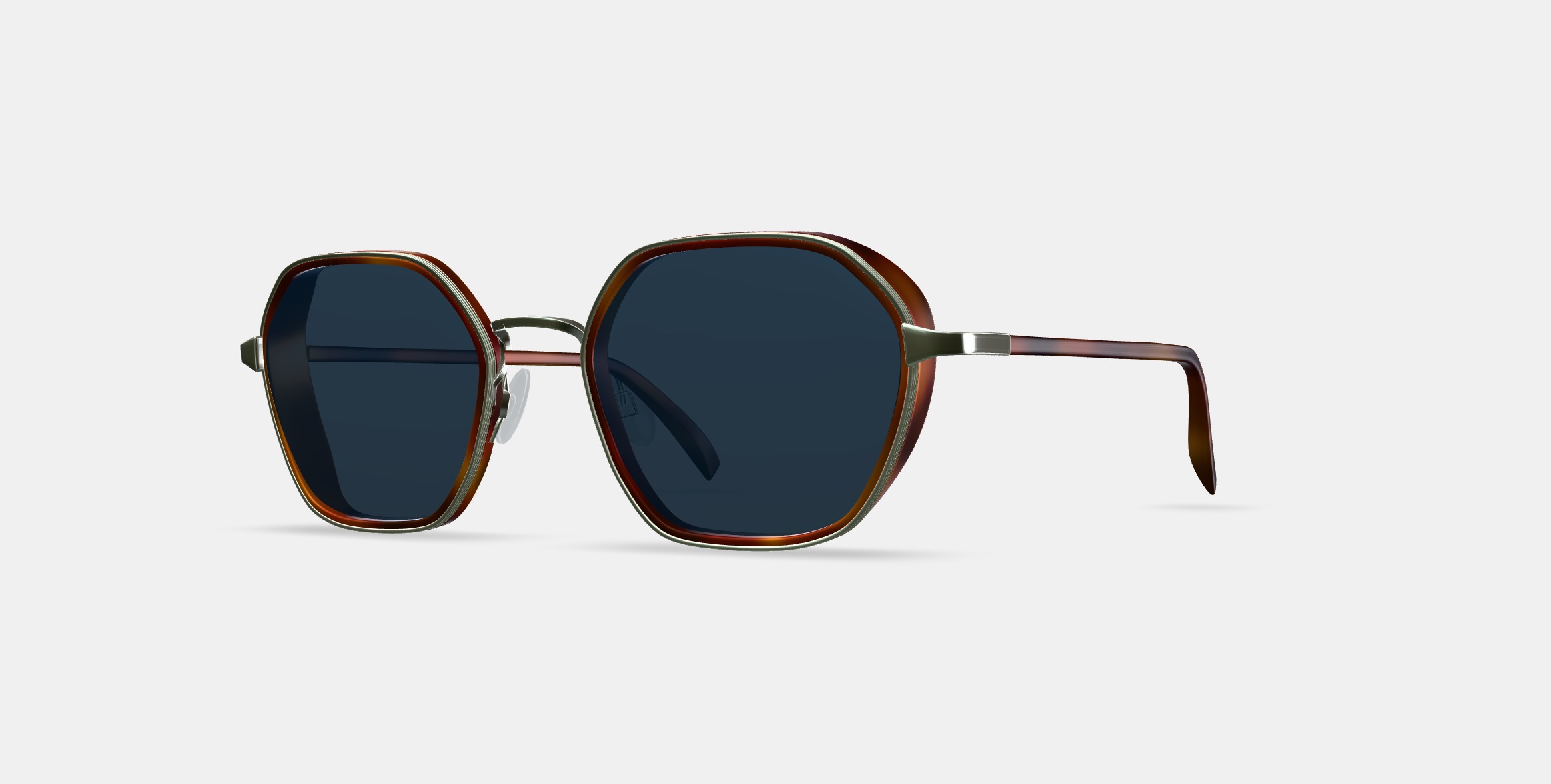Levins Sunglasses in Rye Tortoise Matte with Antique Silver 3D model_13