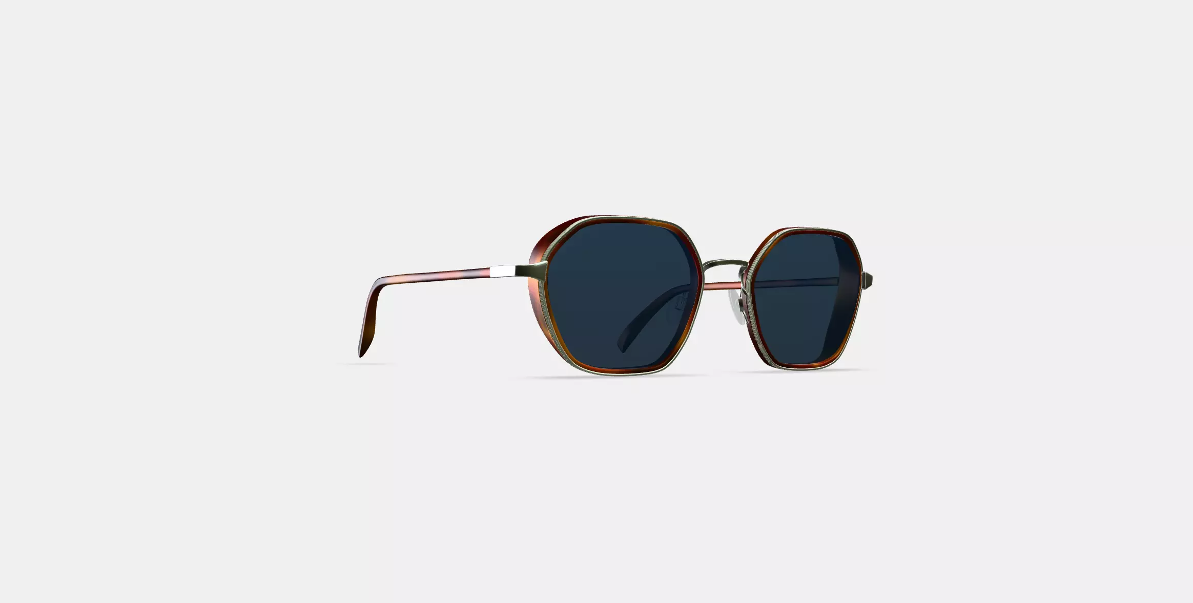 Levins Sunglasses in Rye Tortoise Matte with Antique Silver 3D model_0