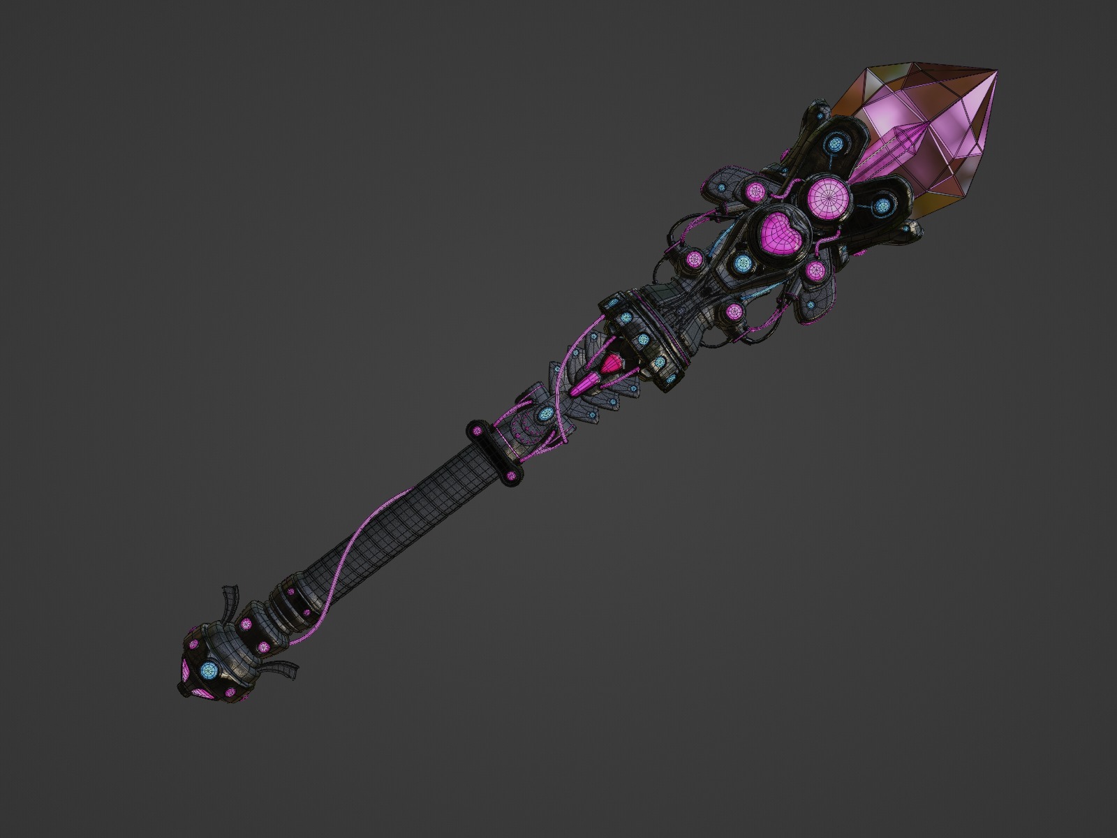 Girly Crystal Aether Rod Free 3D model_2