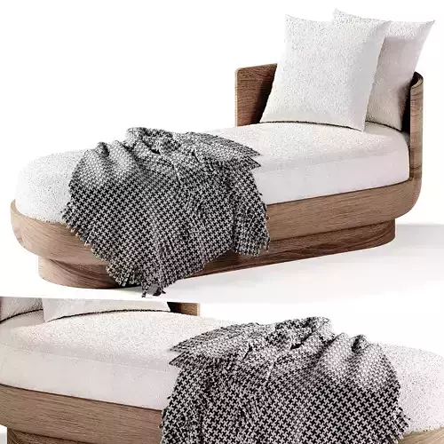 Ciro Fabric Left Arm Daybed 3D model