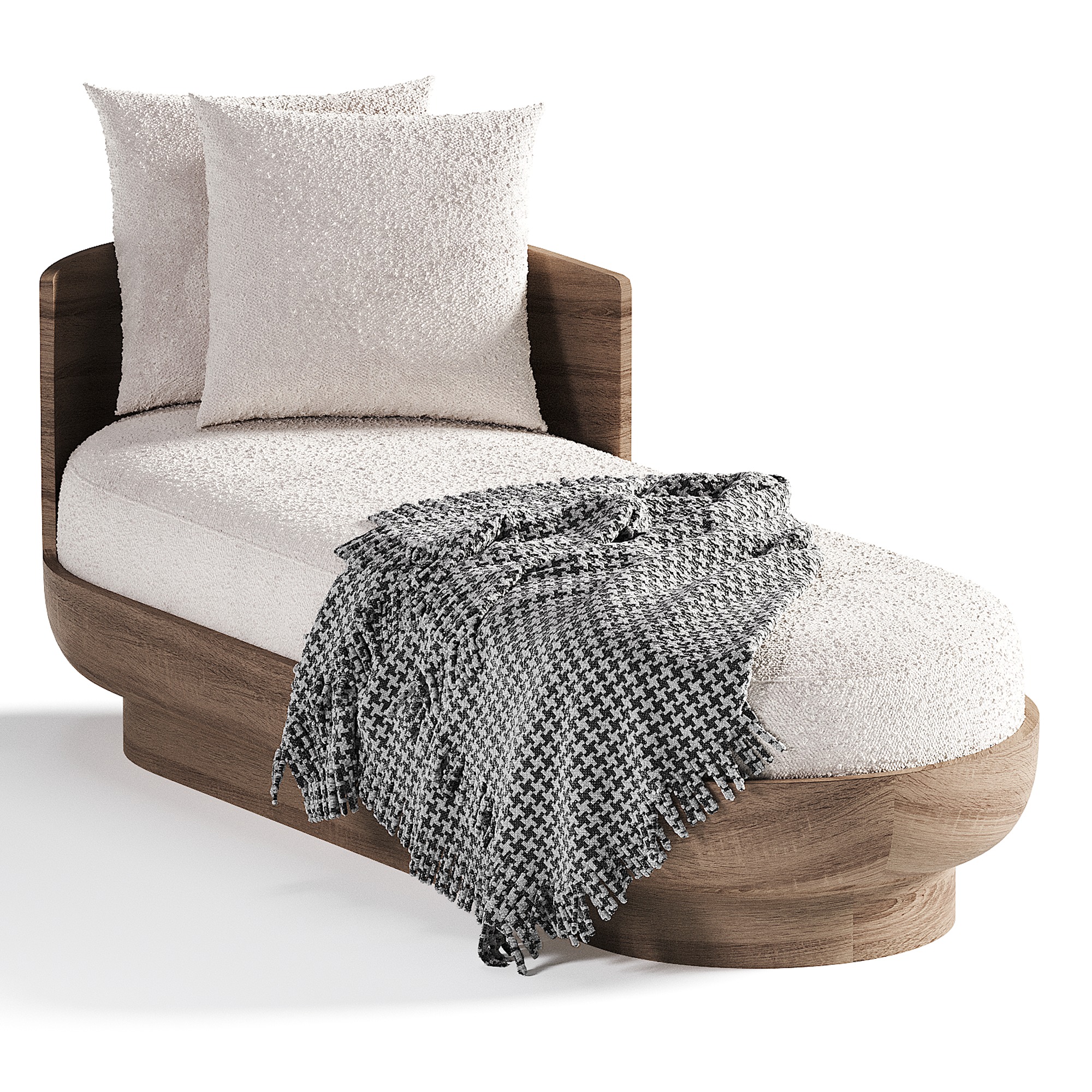 Ciro Fabric Left Arm Daybed 3D model_3