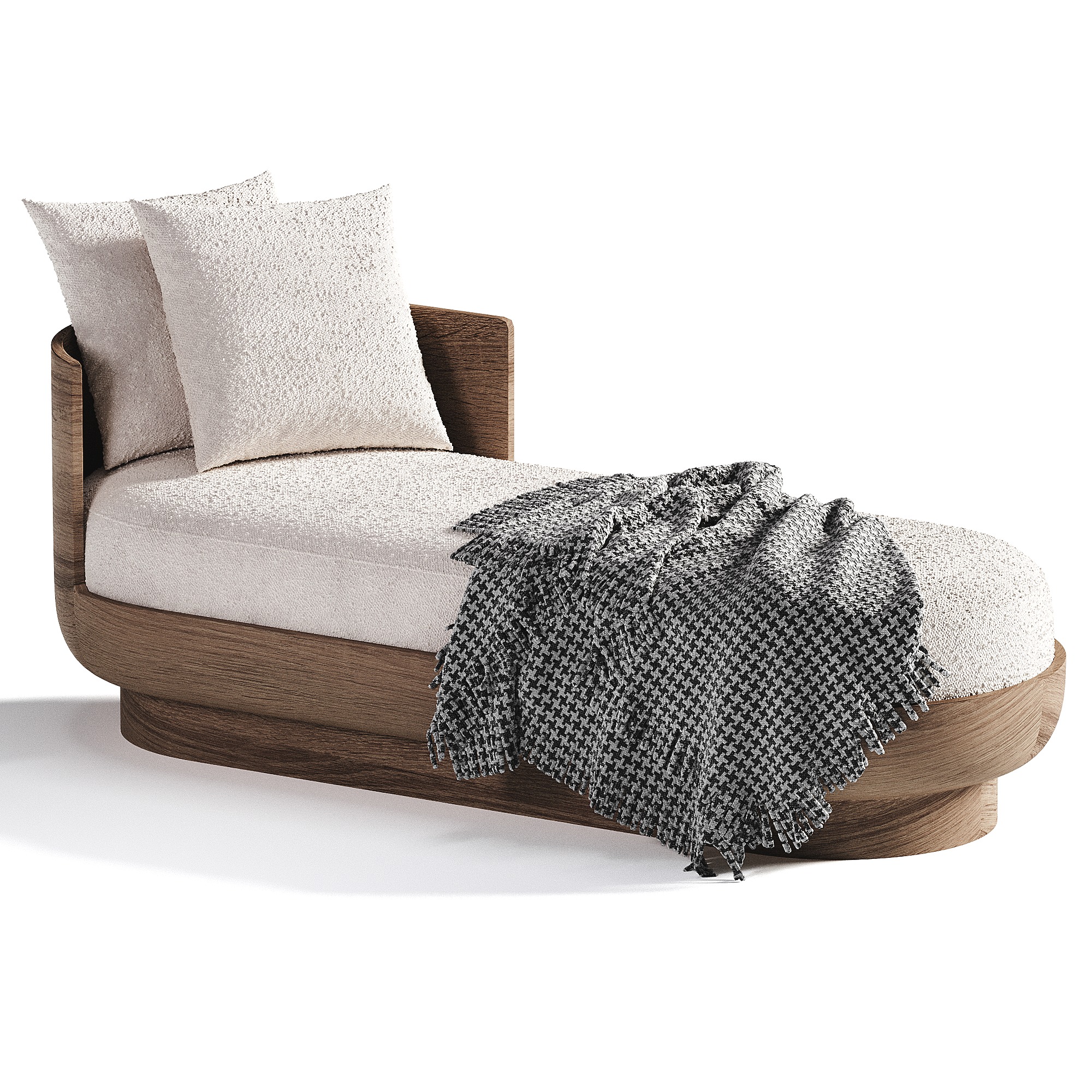 Ciro Fabric Left Arm Daybed 3D model_2