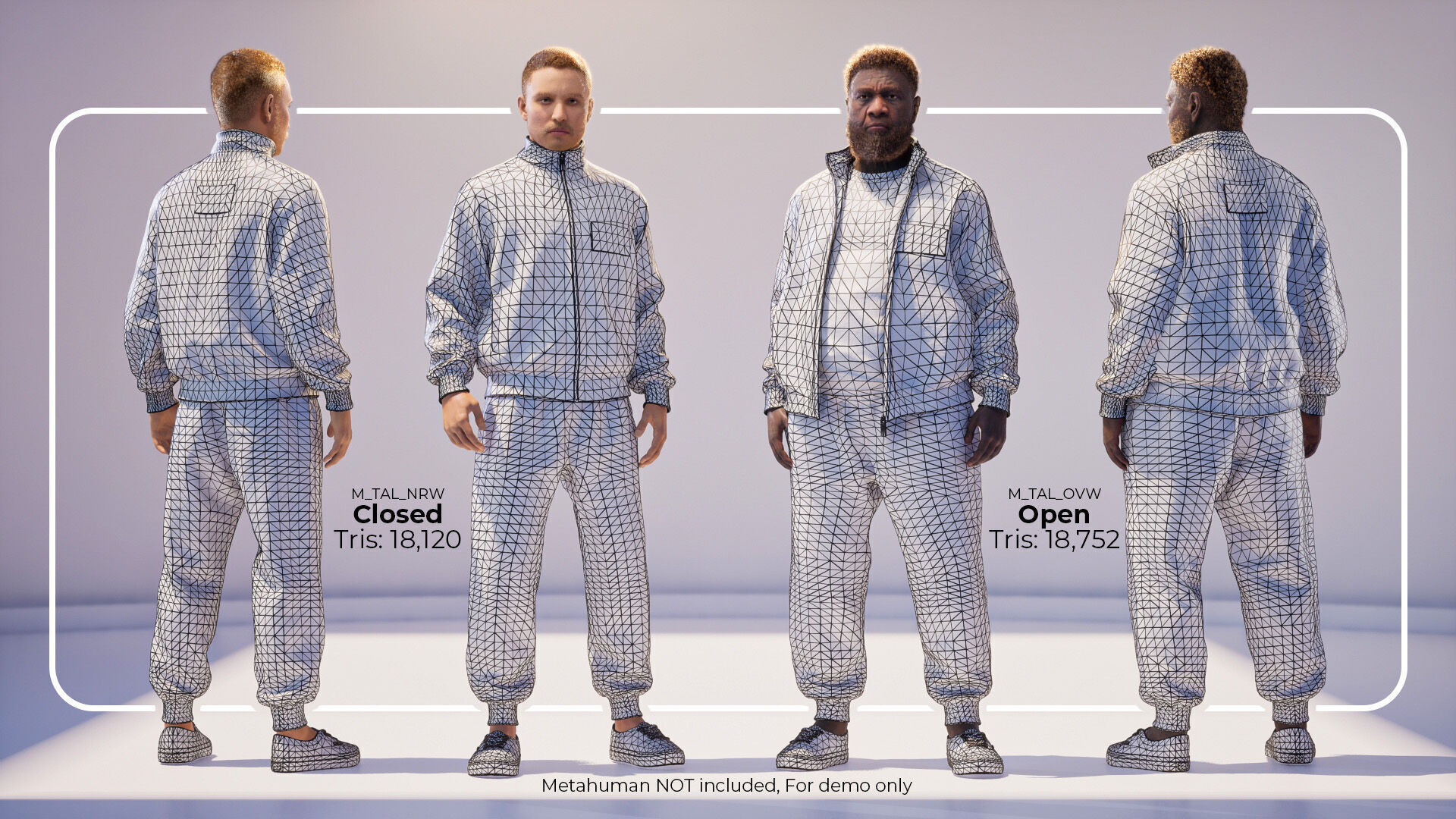 Squid game Inspired Tracksuit for Metahumans - Customizable Low-poly 3D model_8