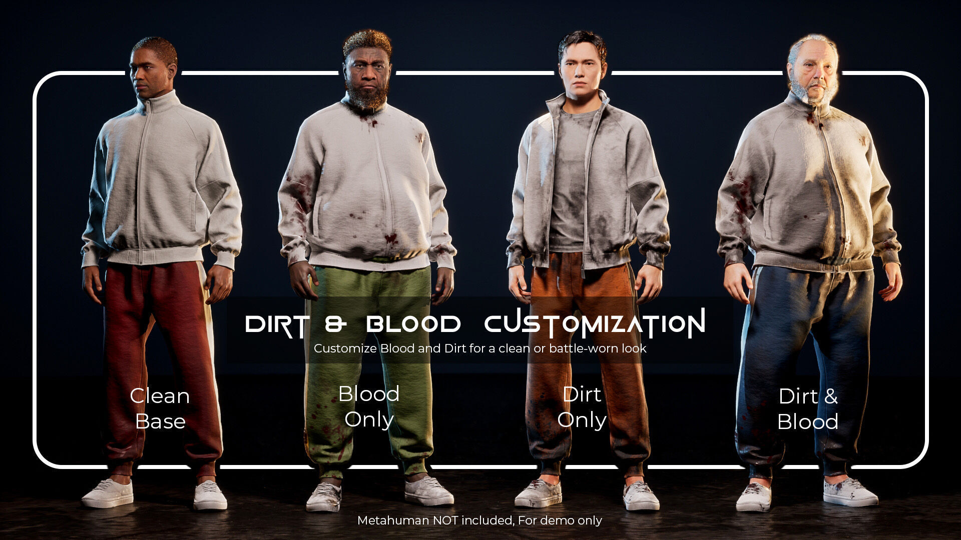 Squid game Inspired Tracksuit for Metahumans - Customizable Low-poly 3D model_3