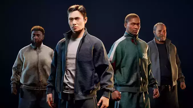 Squid game Inspired Tracksuit for Metahumans - Customizable Low-poly 3D model