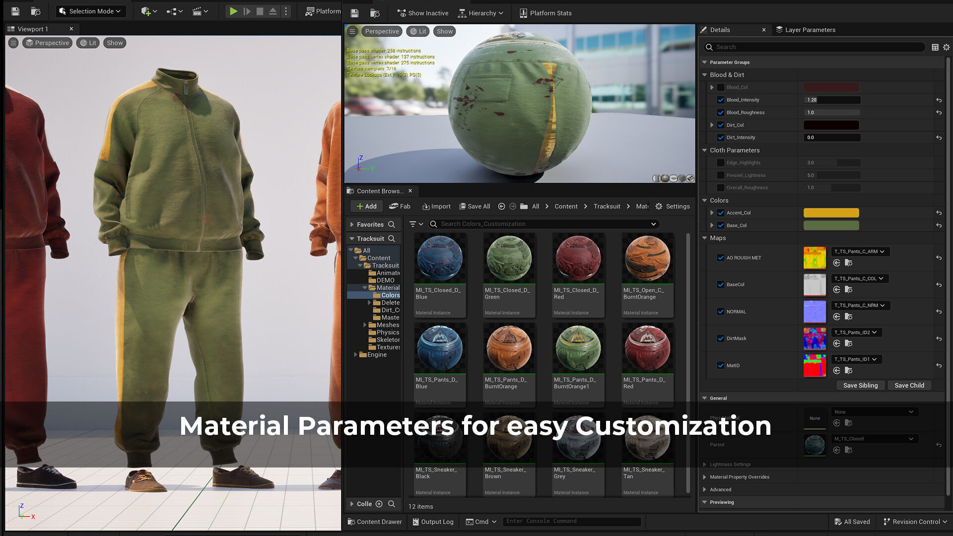 Squid game Inspired Tracksuit for Metahumans - Customizable Low-poly 3D model_9