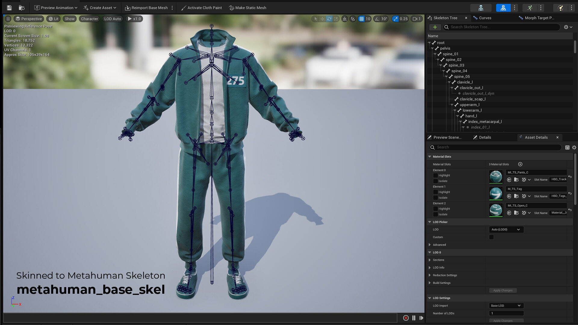 Squid game Inspired Tracksuit for Metahumans - Customizable Low-poly 3D model_10
