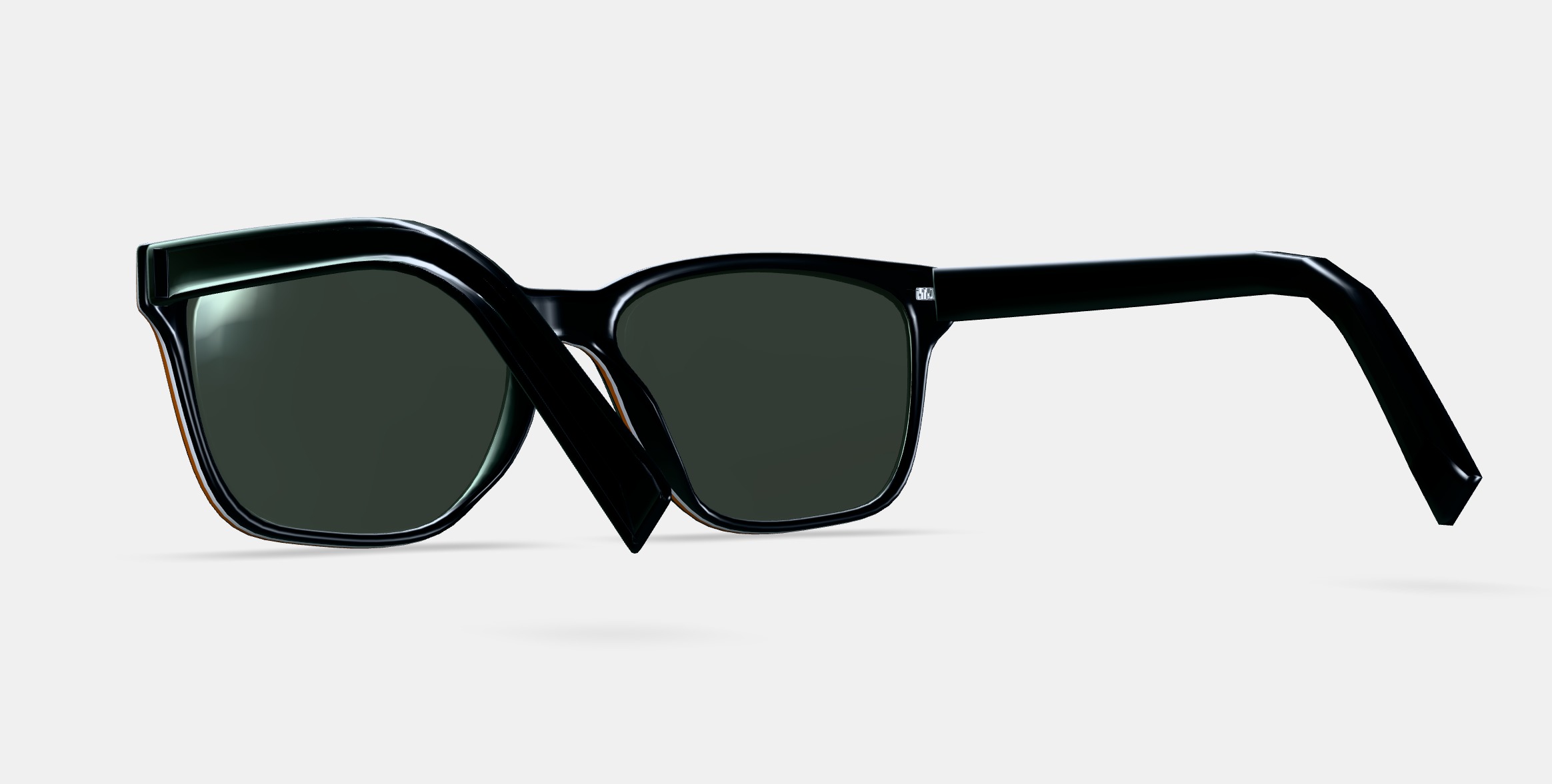 Barkley Low Bridge Fit Sunglasses in Black Matte Eclipse 3D model_3