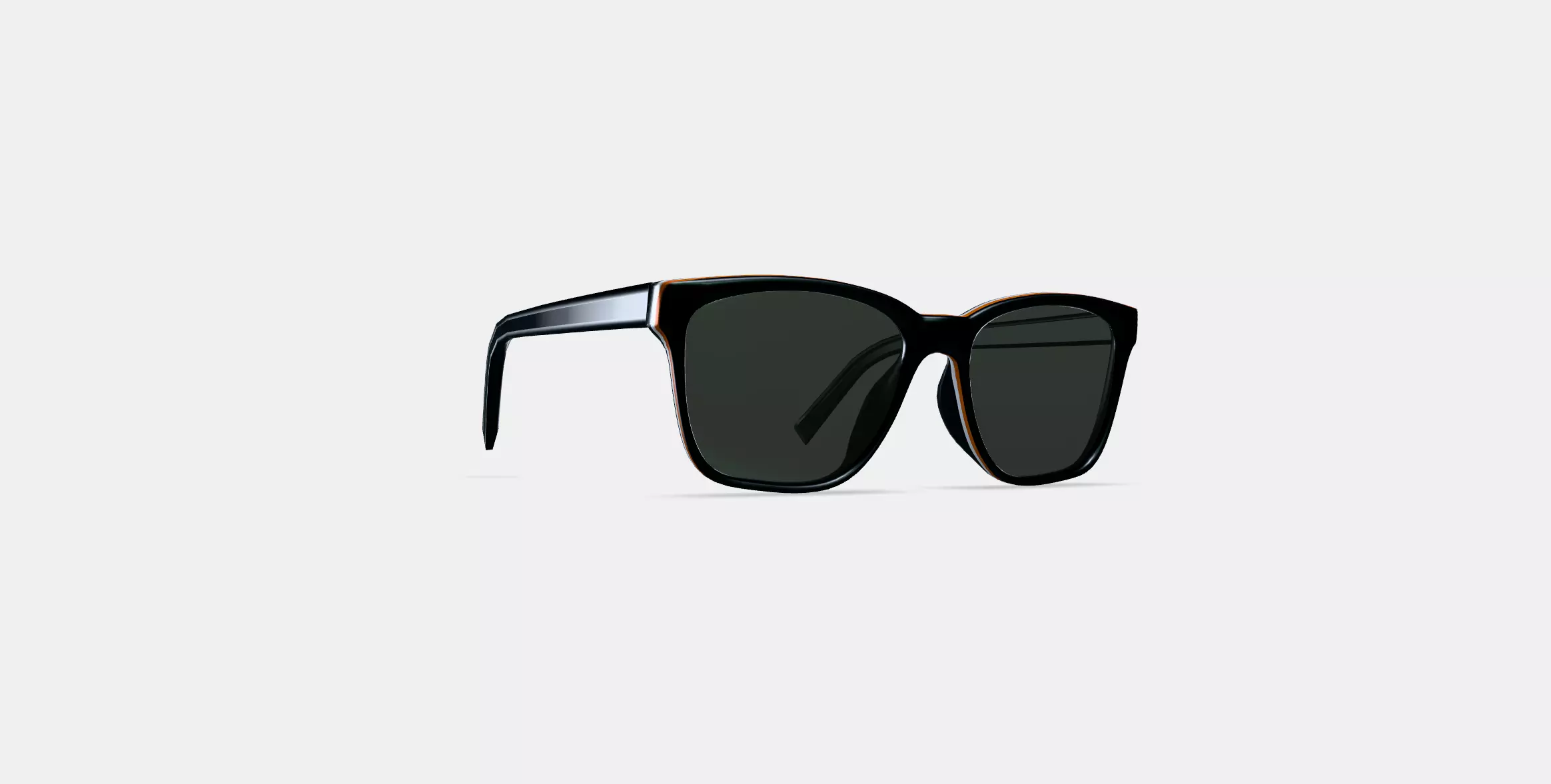 Barkley Low Bridge Fit Sunglasses in Black Matte Eclipse 3D model_0