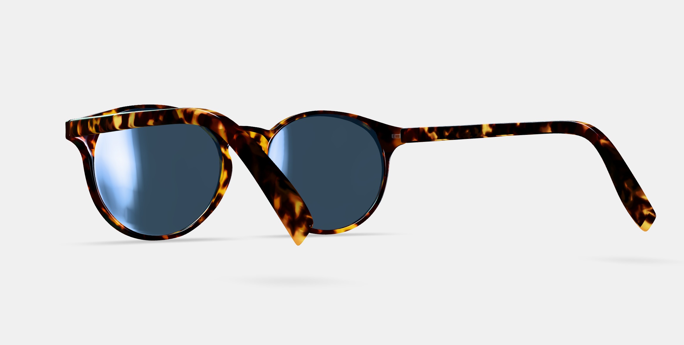 Renton Sunglasses in Black Oak Tortoise 3D model_2