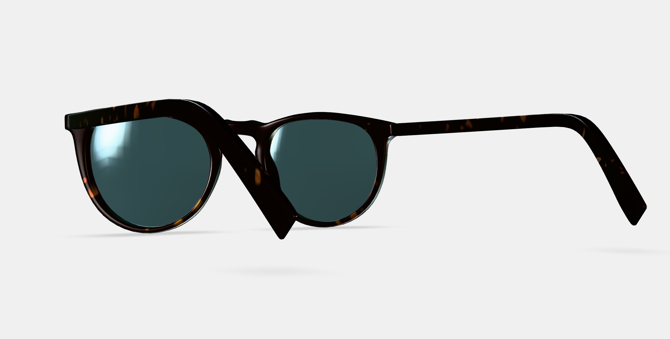Haskell Low Bridge Fit Sunglasses in Whiskey Tortoise 3D model_3