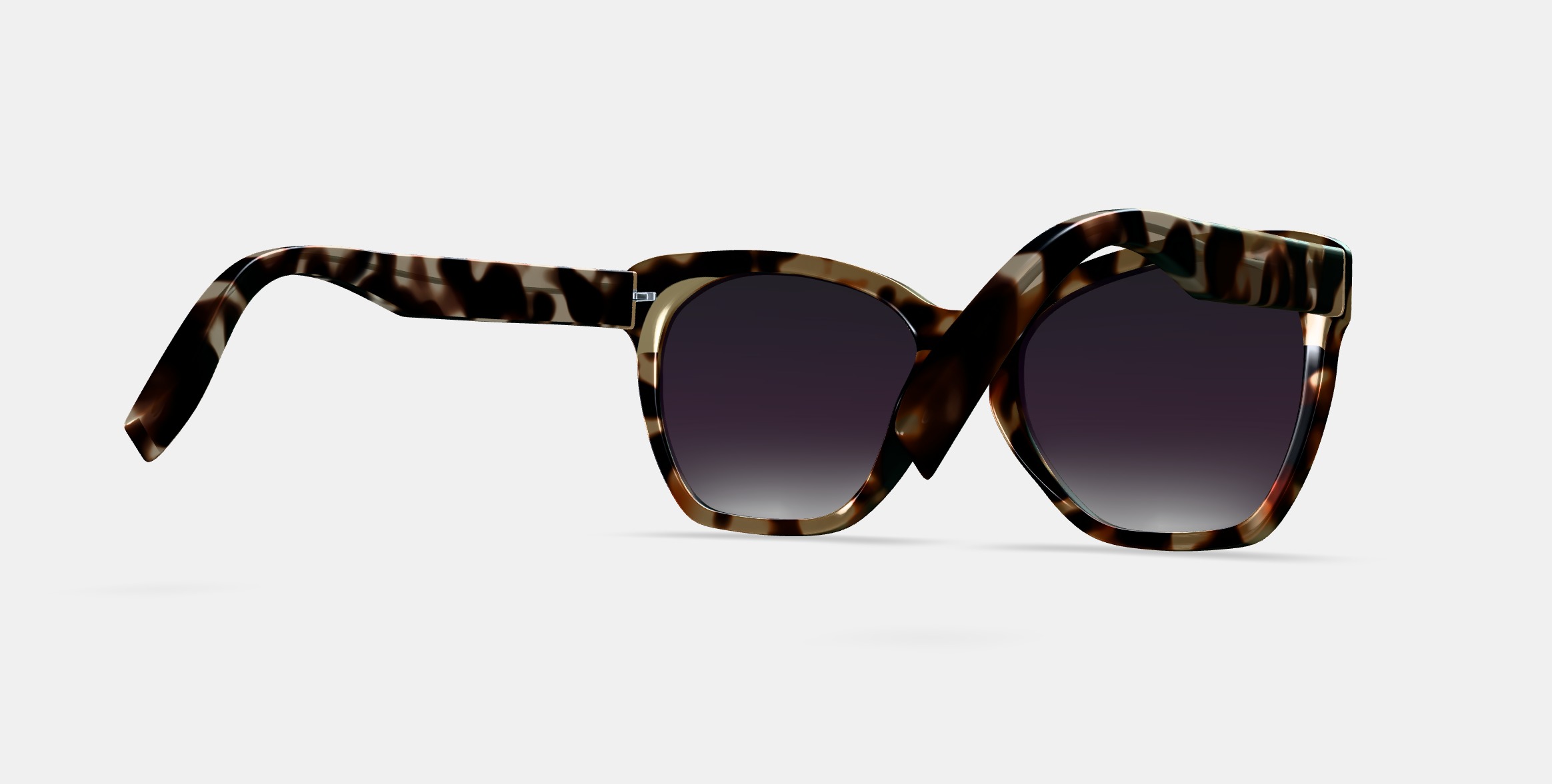 Rhea Low Bridge Fit Sunglasses in Truffle Tortoise 3D model_6