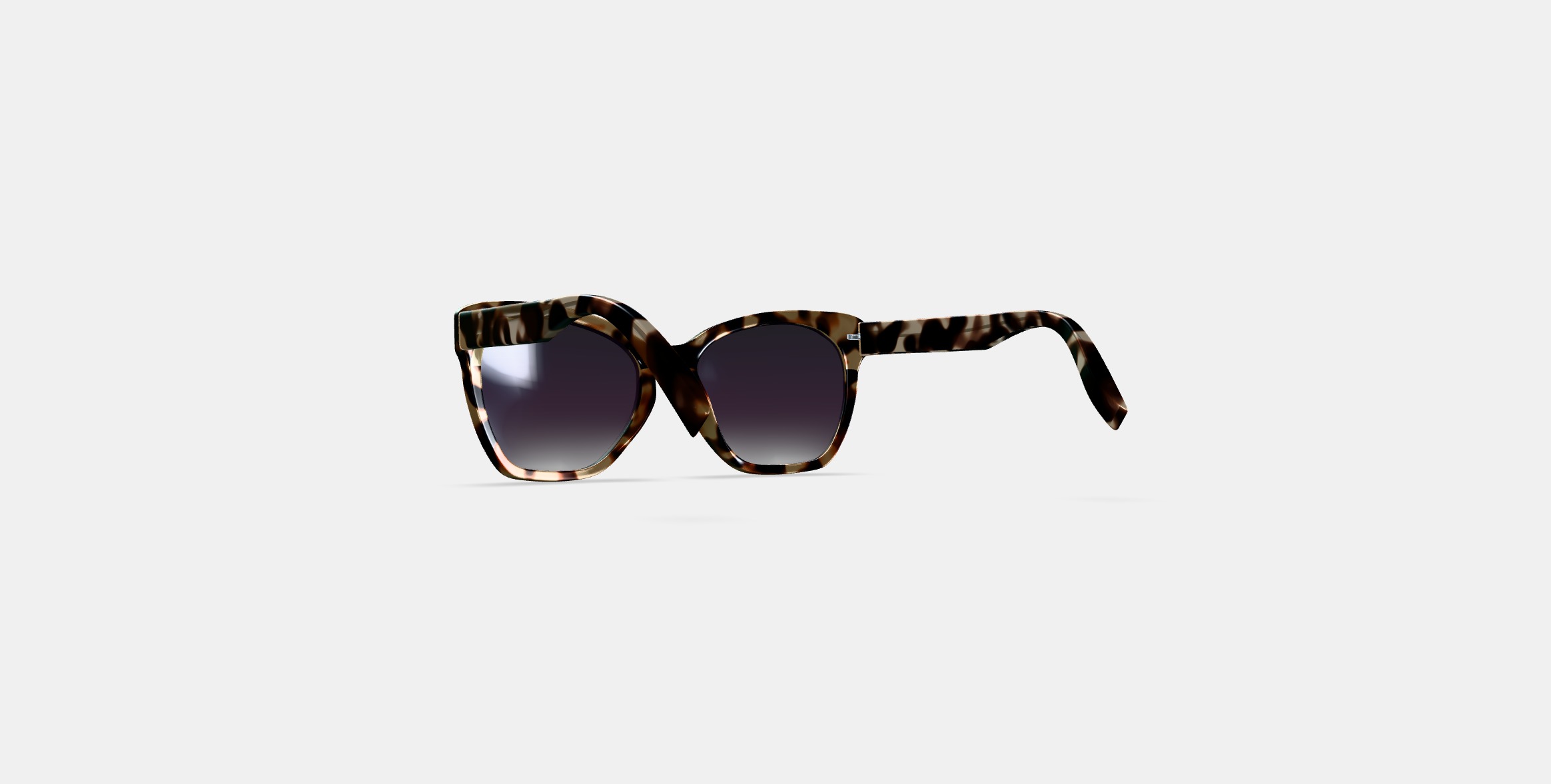 Rhea Low Bridge Fit Sunglasses in Truffle Tortoise 3D model_16