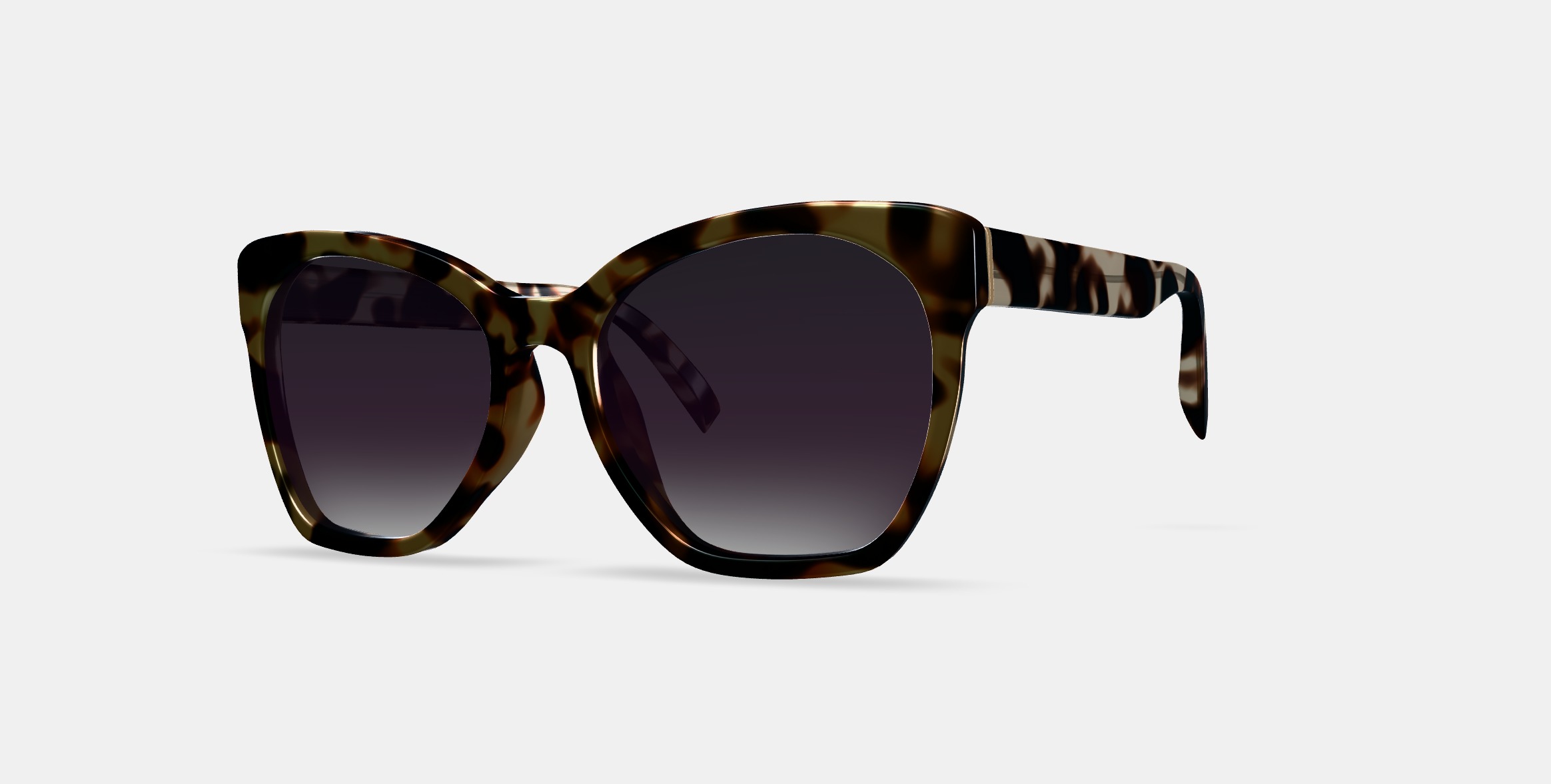 Rhea Low Bridge Fit Sunglasses in Truffle Tortoise 3D model_13