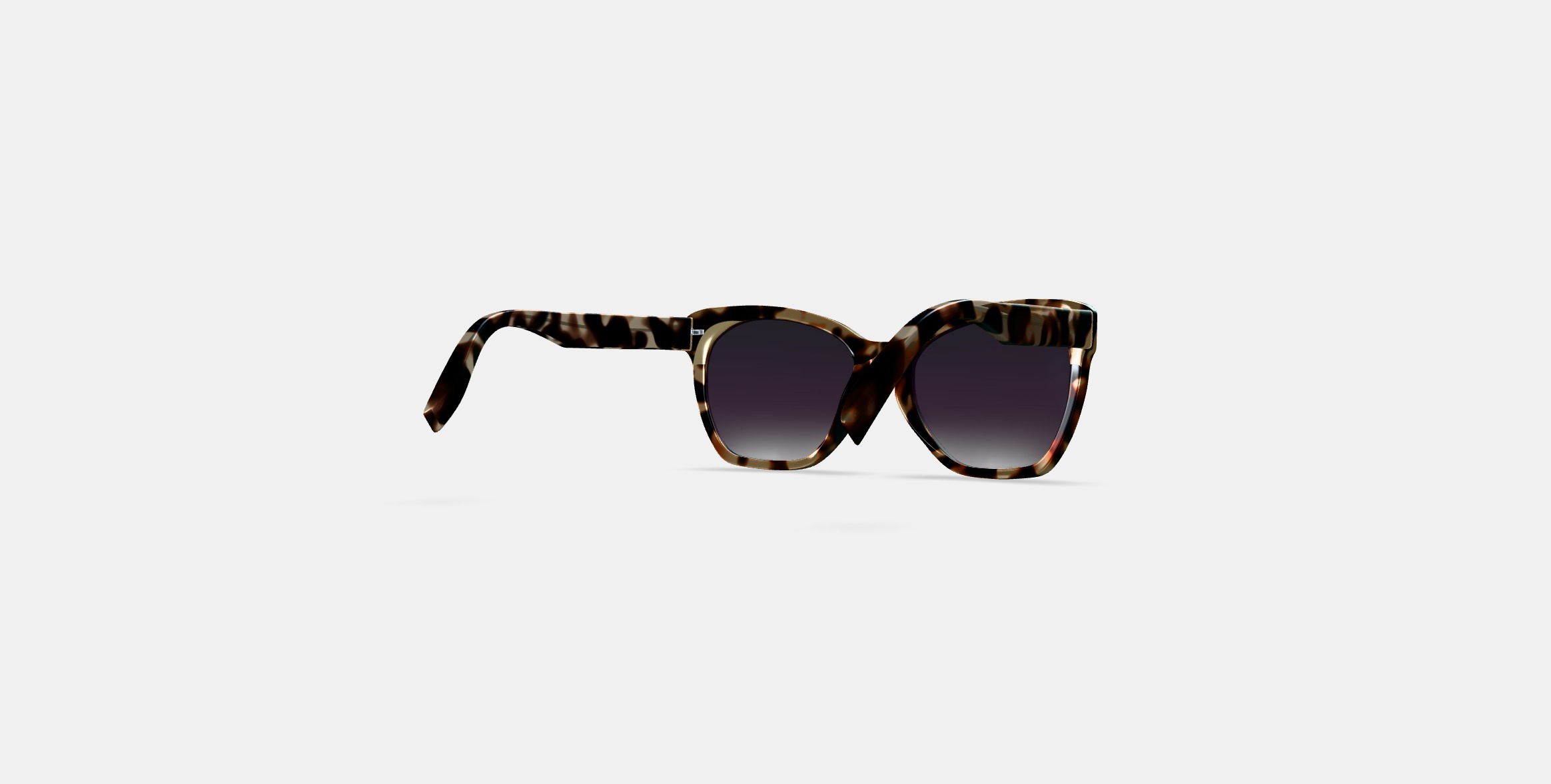 Rhea Low Bridge Fit Sunglasses in Truffle Tortoise 3D model_5