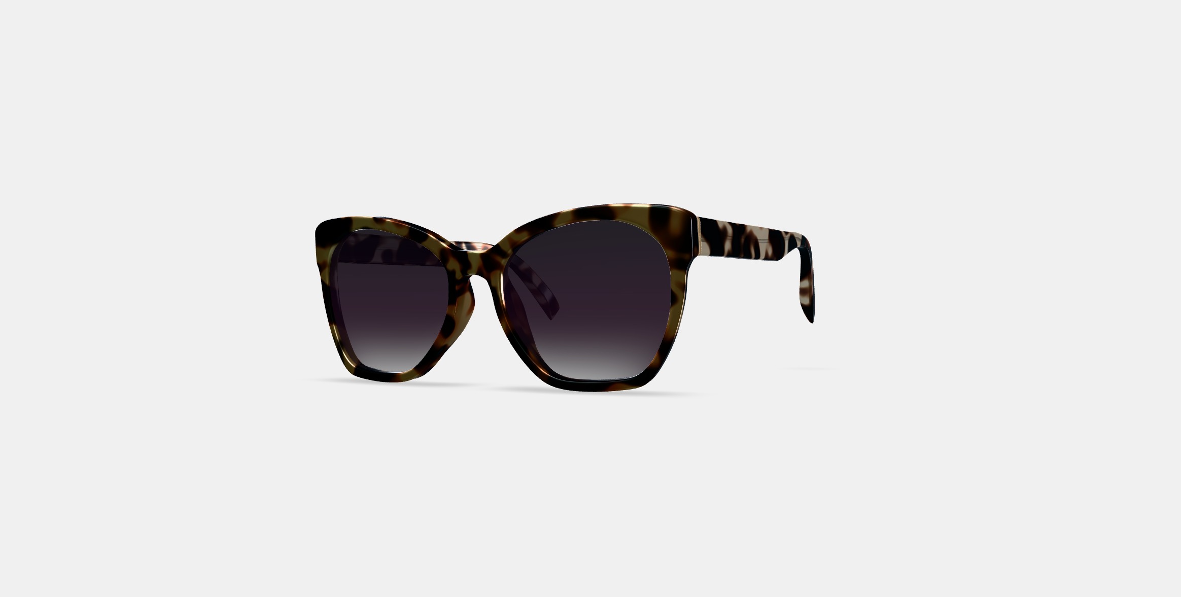 Rhea Low Bridge Fit Sunglasses in Truffle Tortoise 3D model_12