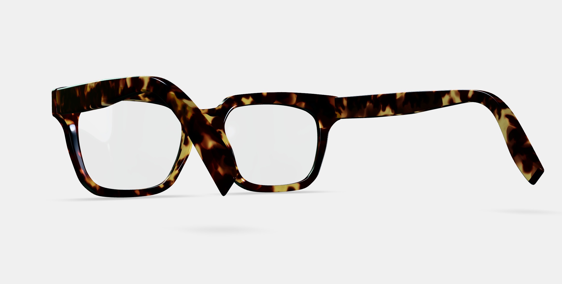 Winston Eyeglasses in Black Oak Tortoise 3D model_5