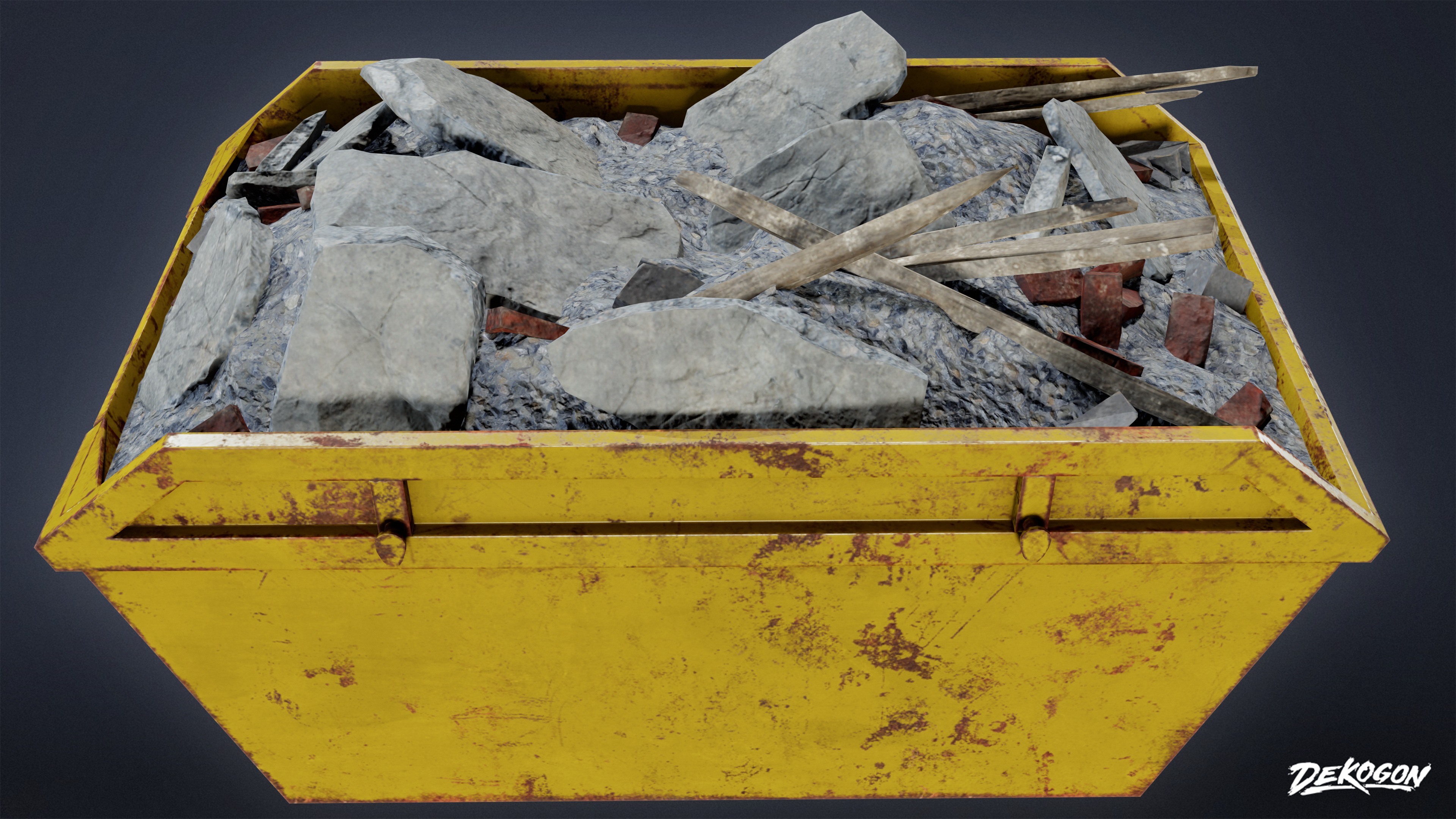 CONSTRUCTION - Dumpster 01 - LOW POLY Low-poly 3D model_3