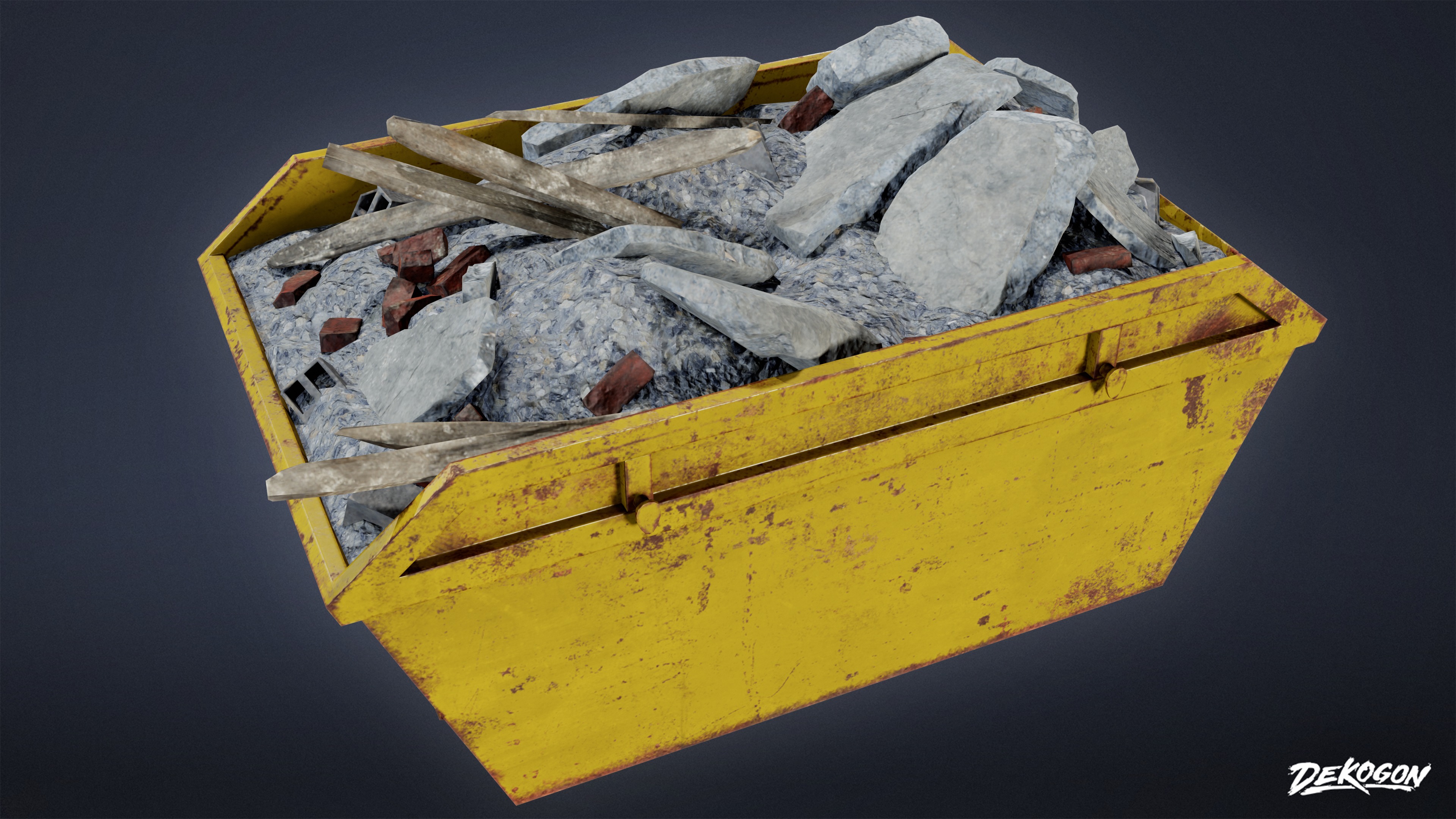 CONSTRUCTION - Dumpster 01 - LOW POLY Low-poly 3D model_4