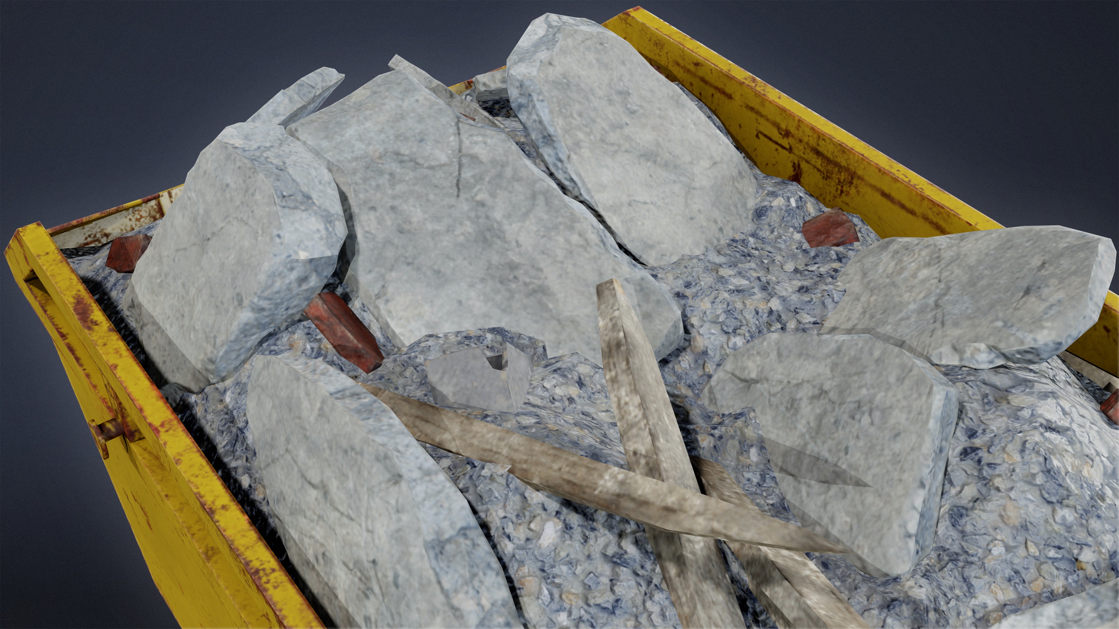 CONSTRUCTION - Dumpster 01 - LOW POLY Low-poly 3D model_6