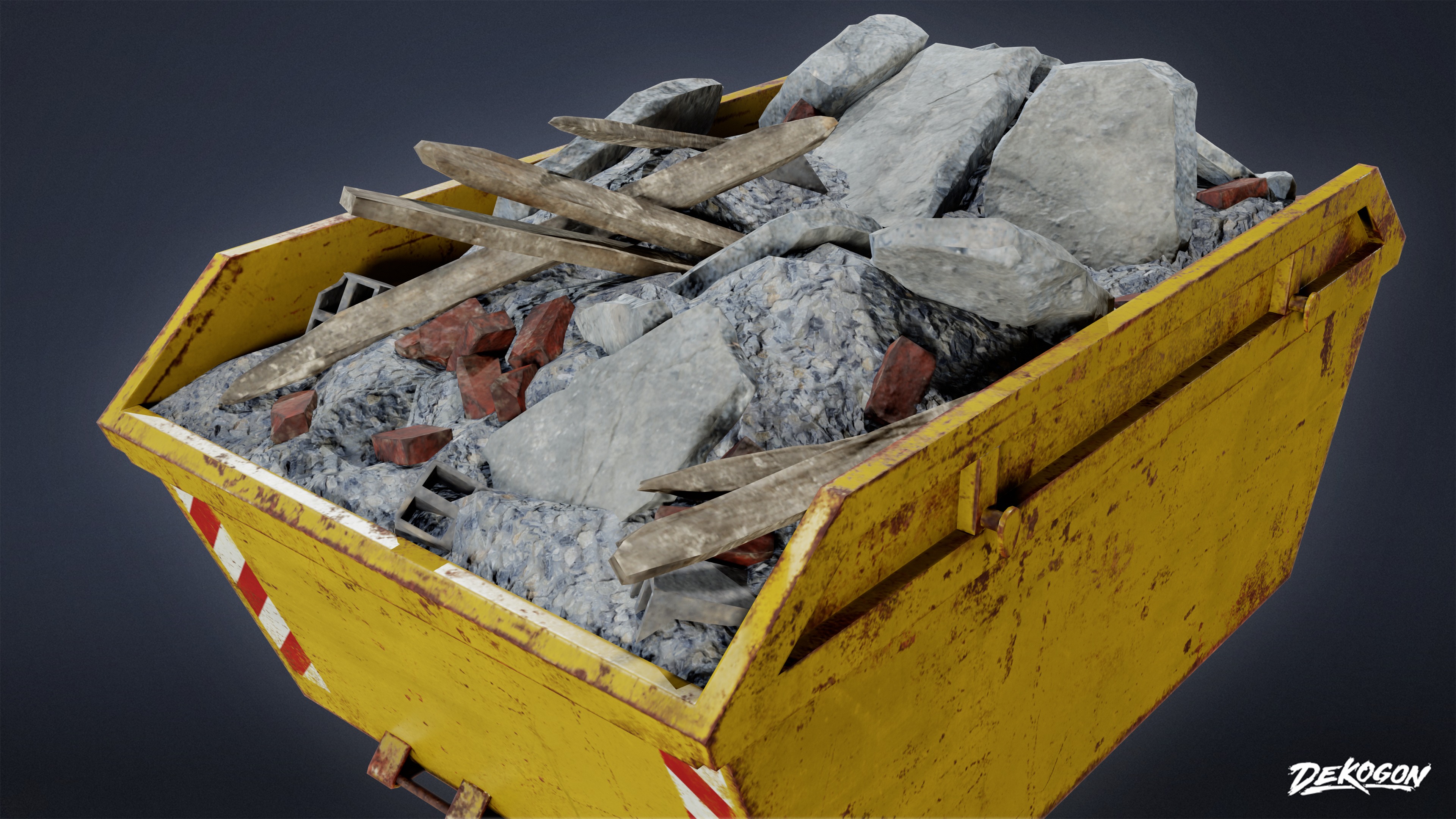 CONSTRUCTION - Dumpster 01 - LOW POLY Low-poly 3D model_5