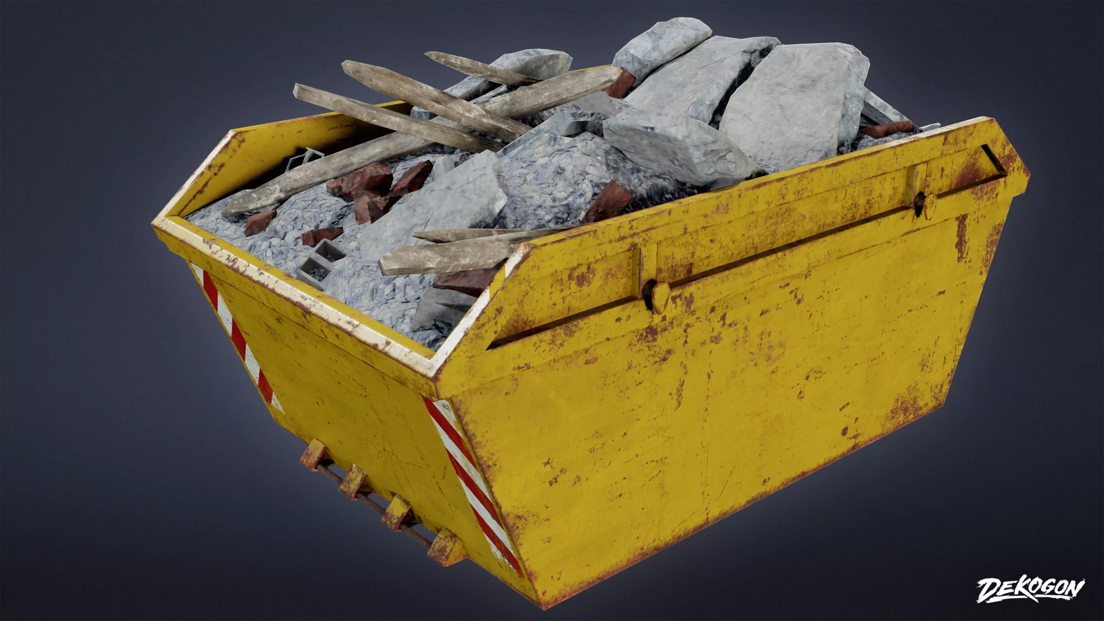 CONSTRUCTION - Dumpster 01 - LOW POLY Low-poly 3D model_0