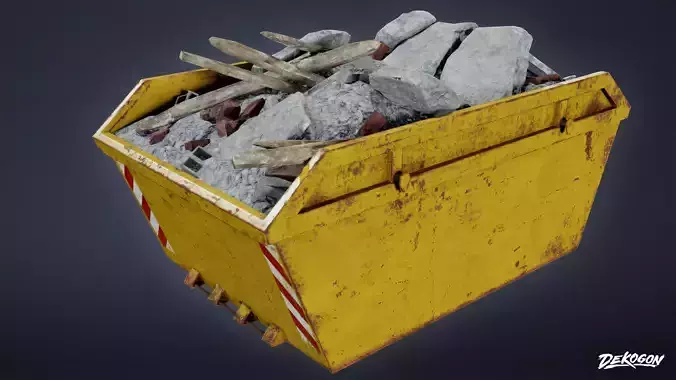 CONSTRUCTION - Dumpster 01 - LOW POLY
