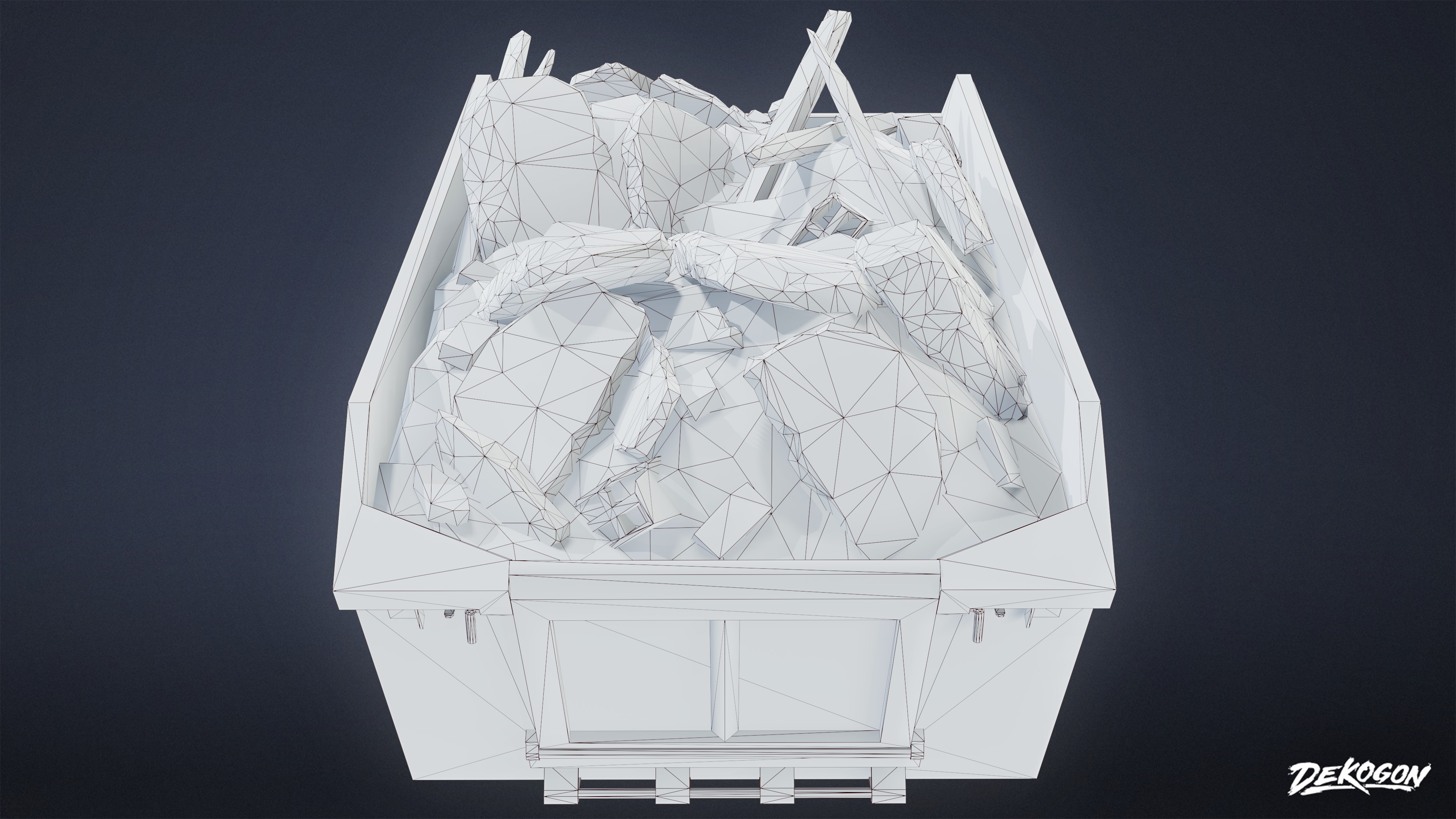 CONSTRUCTION - Dumpster 01 - LOW POLY Low-poly 3D model_9