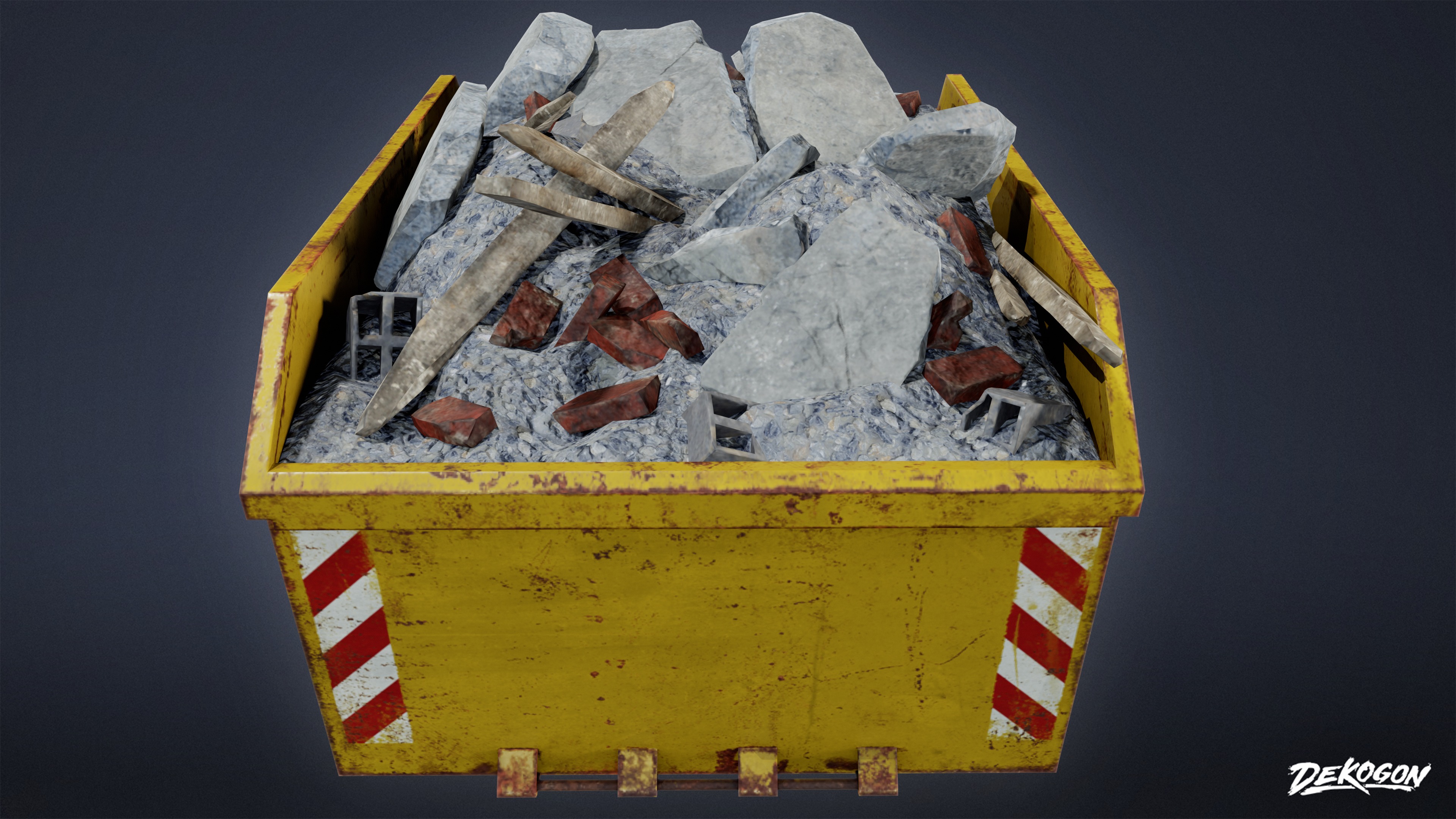CONSTRUCTION - Dumpster 01 - LOW POLY Low-poly 3D model_1