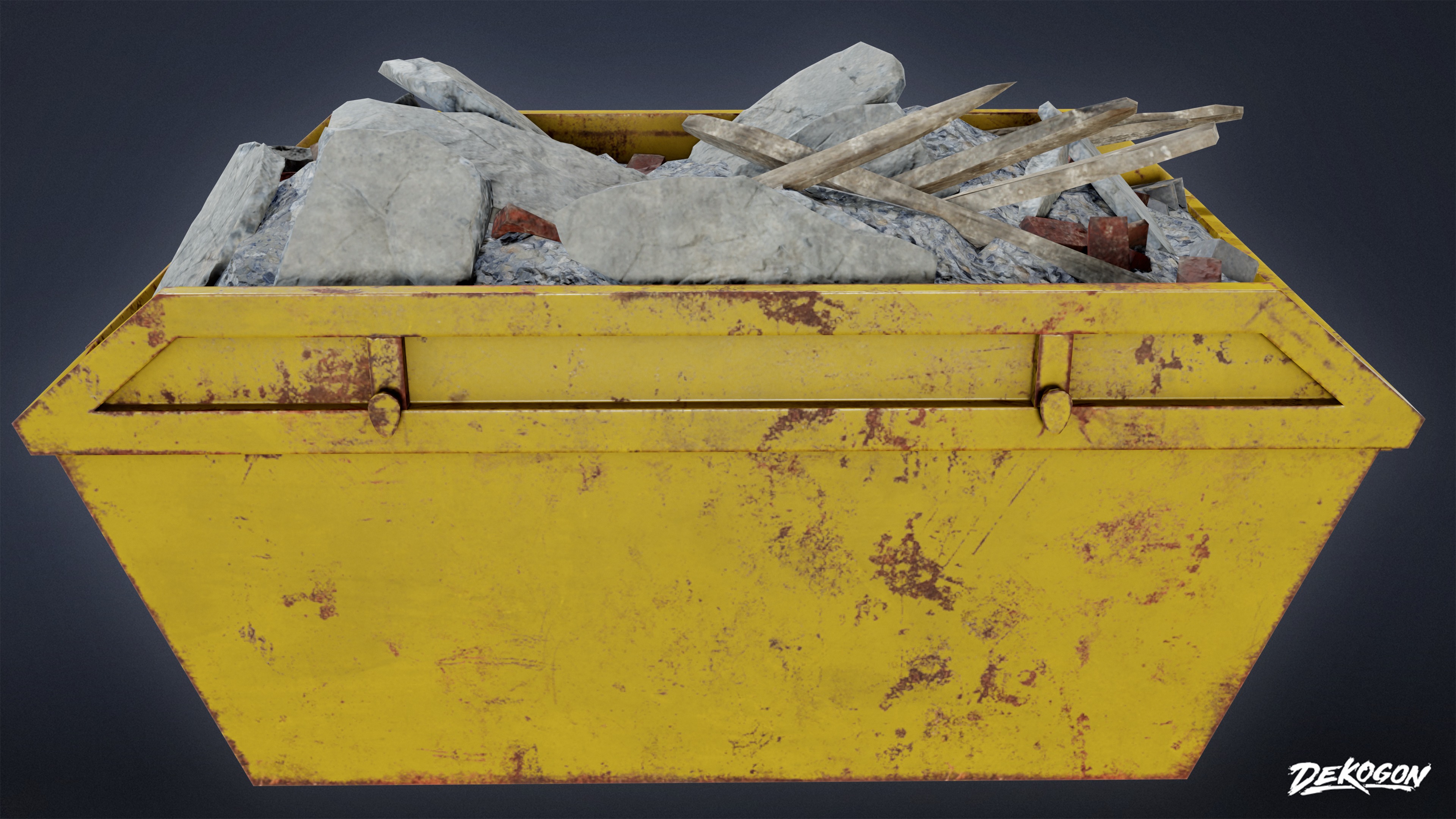 CONSTRUCTION - Dumpster 01 - LOW POLY Low-poly 3D model_2
