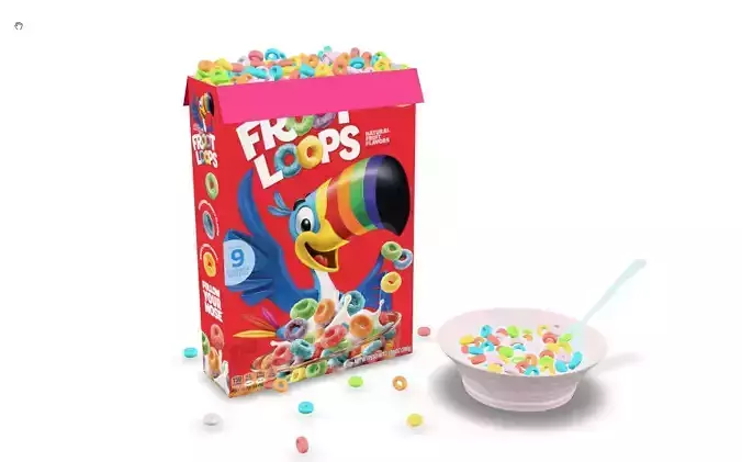 Froot Loops cereal animated 3D model