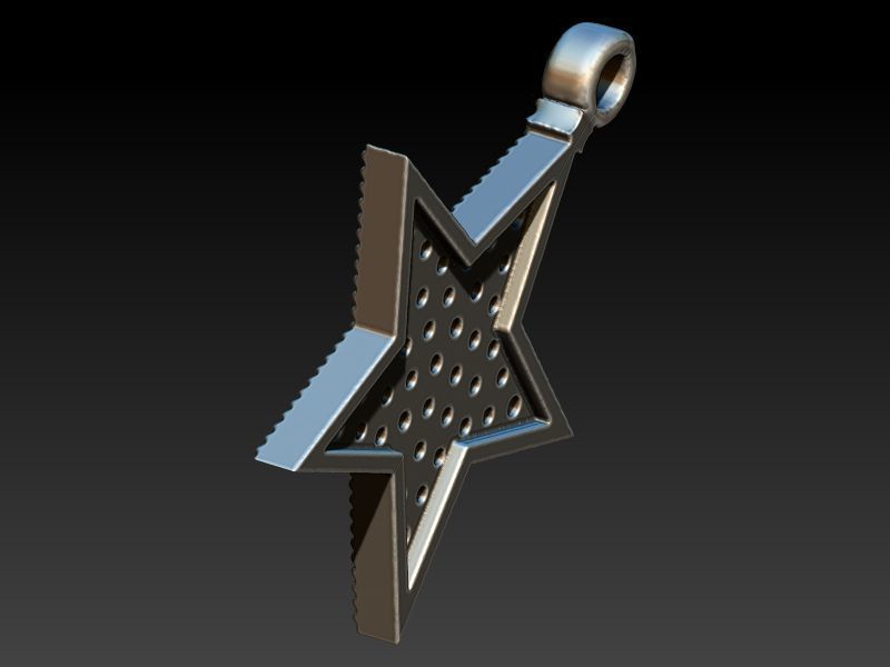 FIVE 5 POINT STAR PENDANT NECKLACE CHARM BRACELET 3D print model_27