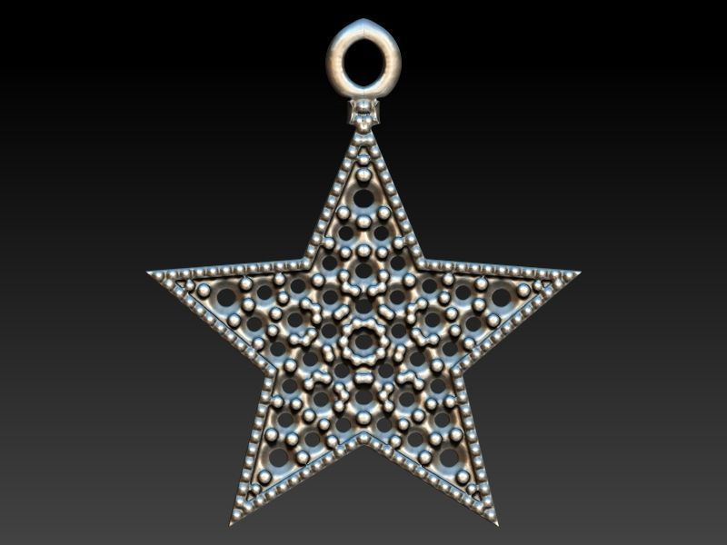 FIVE 5 POINT STAR PENDANT NECKLACE CHARM BRACELET 3D print model_26