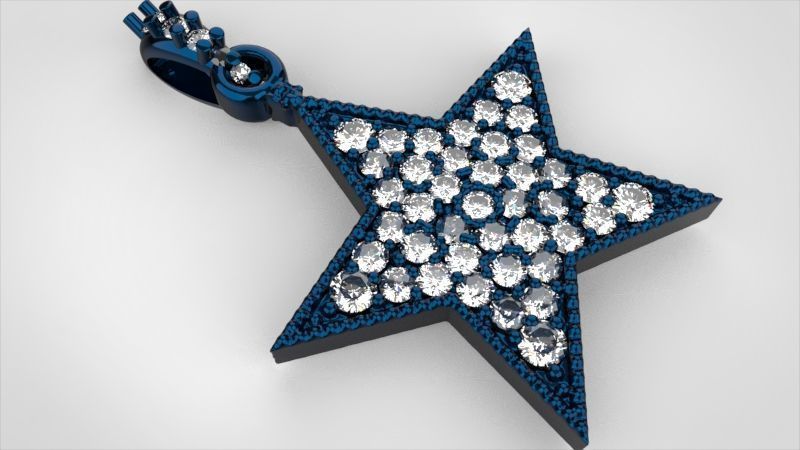 FIVE 5 POINT STAR PENDANT NECKLACE CHARM BRACELET 3D print model_19