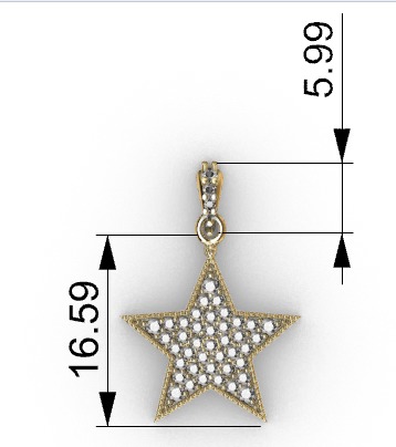 FIVE 5 POINT STAR PENDANT NECKLACE CHARM BRACELET 3D print model_25
