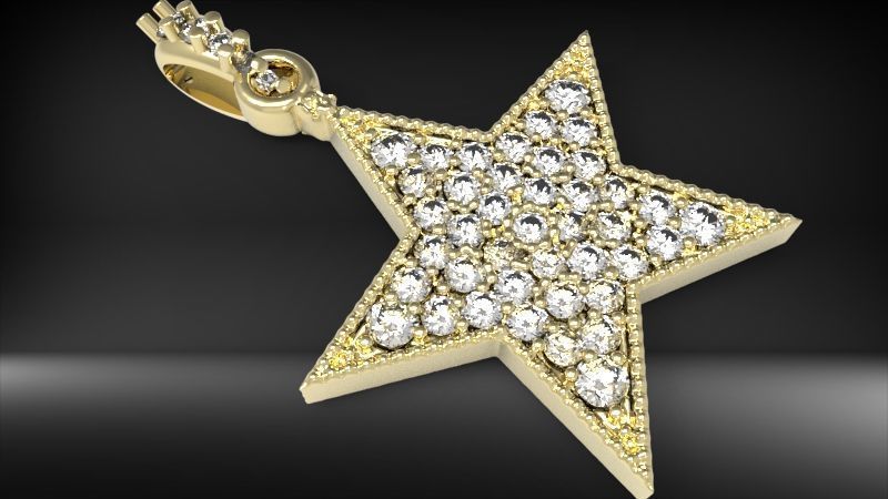 FIVE 5 POINT STAR PENDANT NECKLACE CHARM BRACELET 3D print model_10