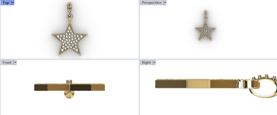FIVE 5 POINT STAR PENDANT NECKLACE CHARM BRACELET 3D print model_24
