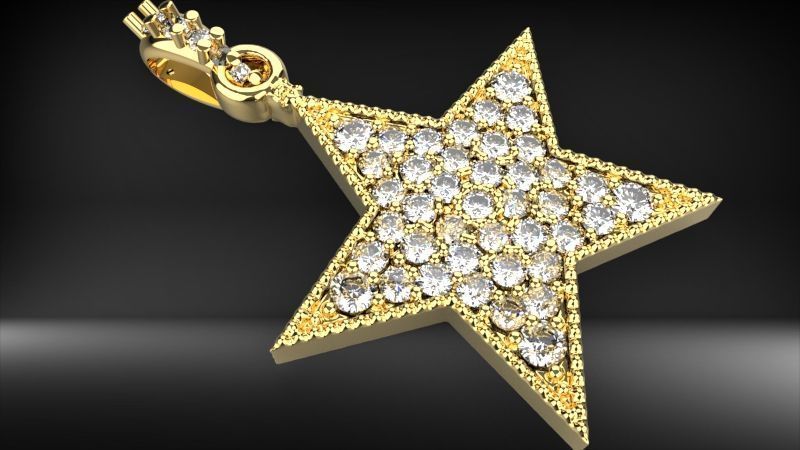 FIVE 5 POINT STAR PENDANT NECKLACE CHARM BRACELET 3D print model_15