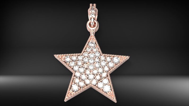 FIVE 5 POINT STAR PENDANT NECKLACE CHARM BRACELET 3D print model_5