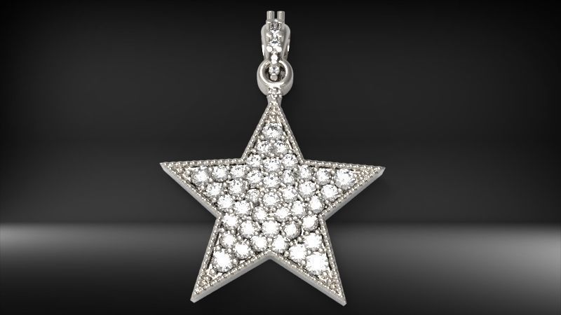 FIVE 5 POINT STAR PENDANT NECKLACE CHARM BRACELET 3D print model_28