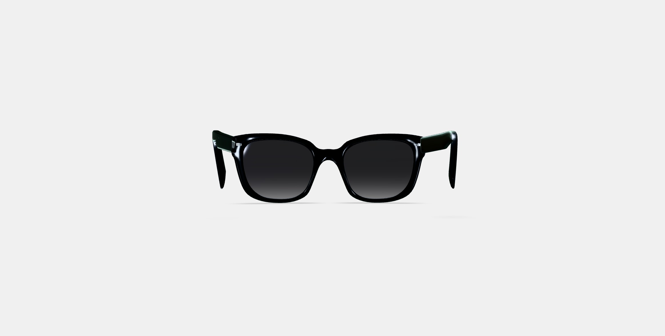 Aubrey Low Bridge Fit Sunglasses in Jet Black 3D model_14