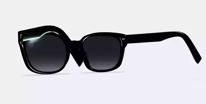 Aubrey Low Bridge Fit Sunglasses in Jet Black