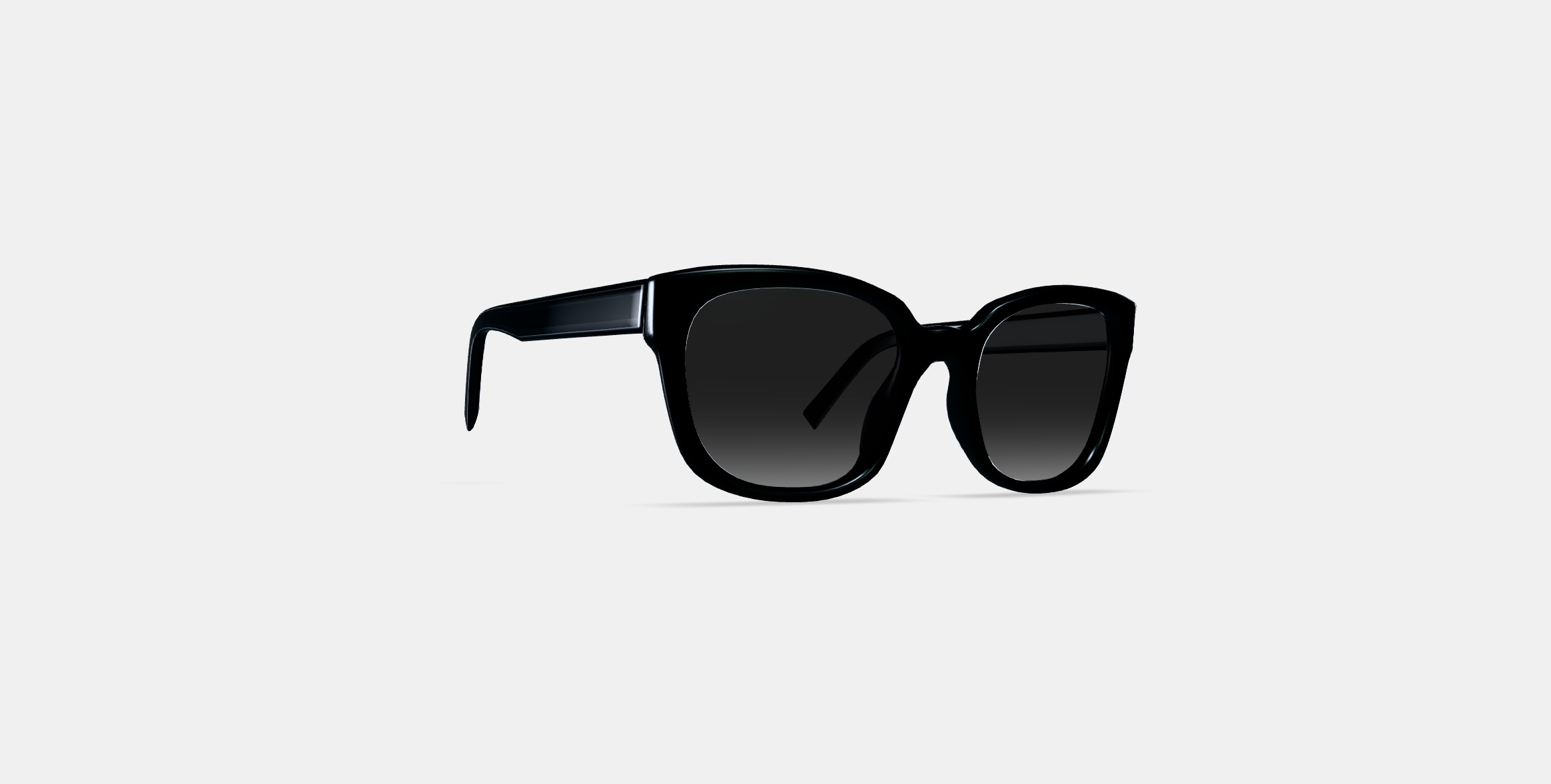 Aubrey Low Bridge Fit Sunglasses in Jet Black 3D model_2