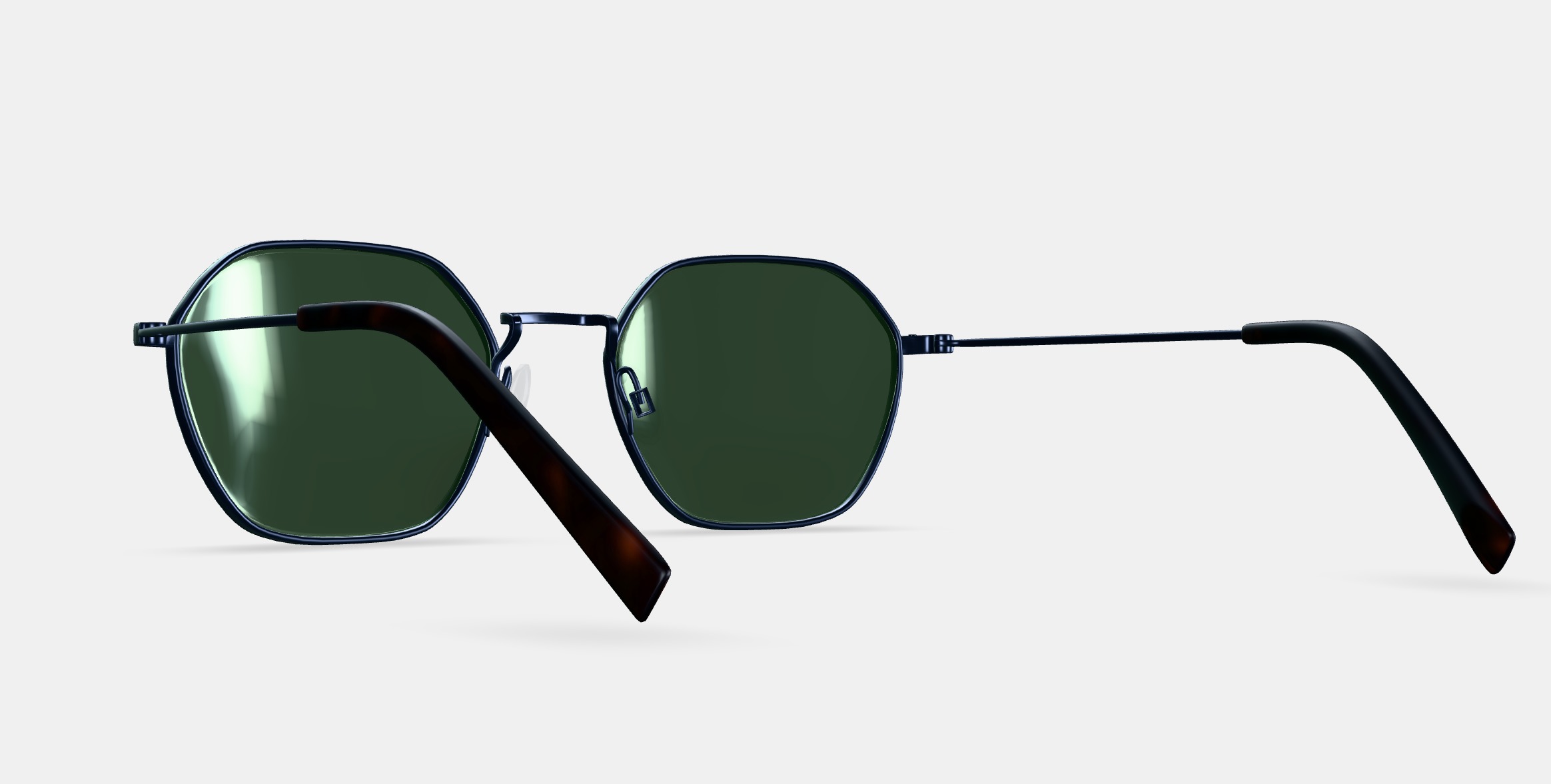 Keiko Sunglasses in Brushed Ink 3D model_6
